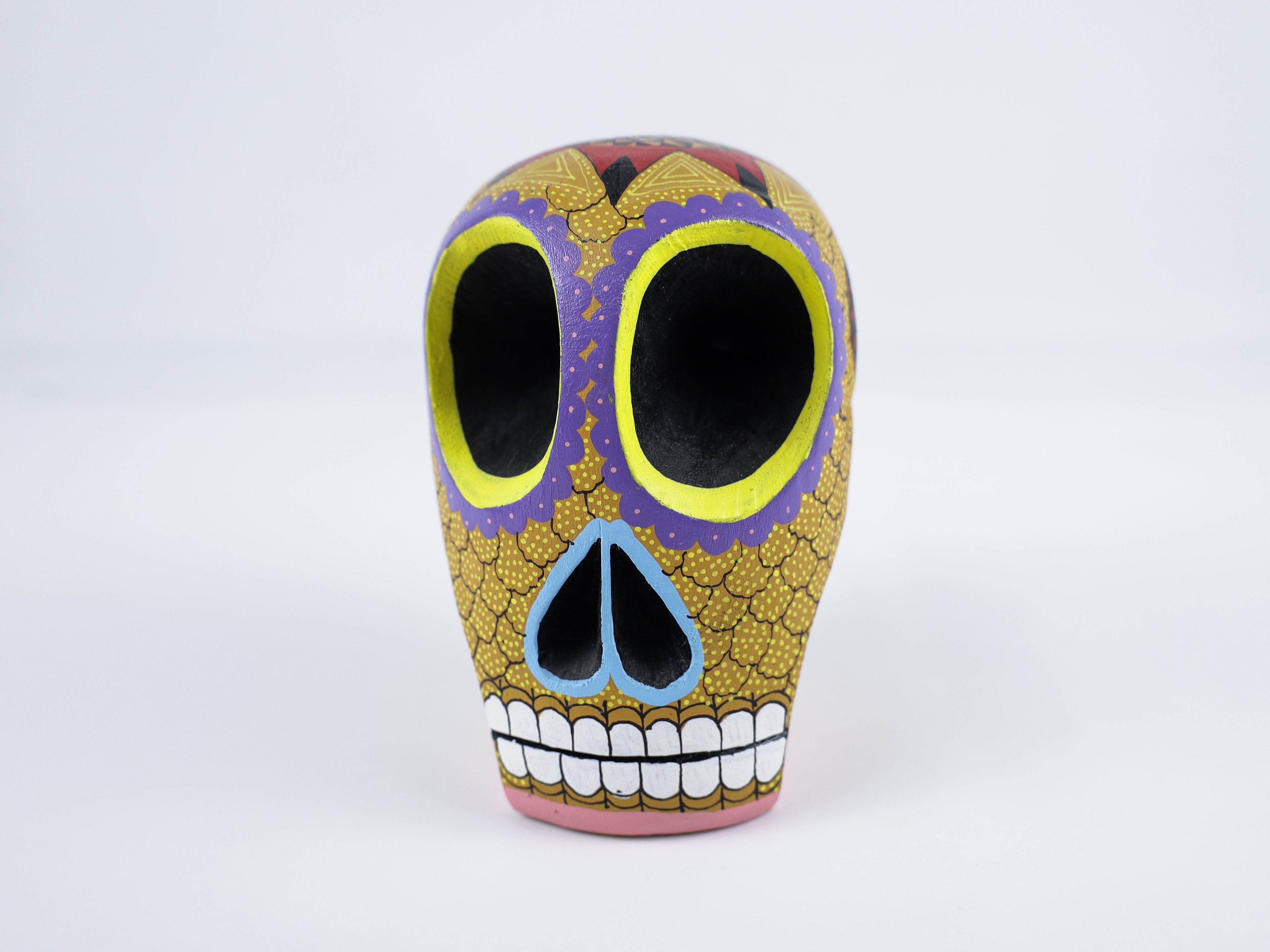Skull Alebrije Dia de Muertos / Day of the Dead Oaxacan Wood Carving