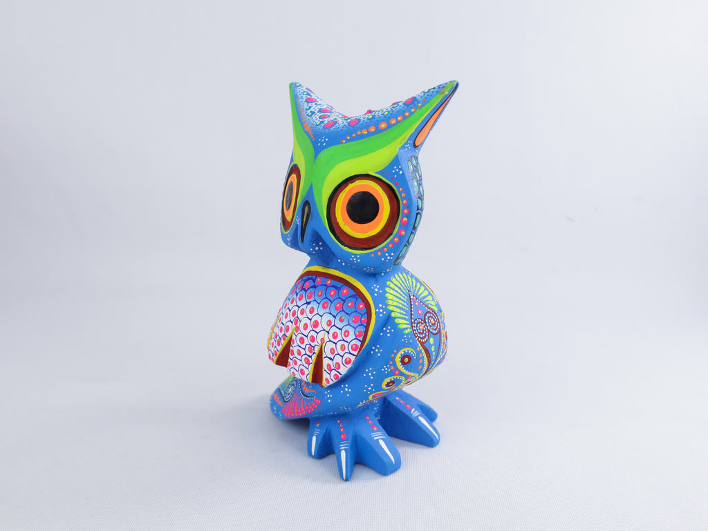 Owl Alebrije | Oaxacan Hand-Painted Copal Wood Carving | Magia Mexica