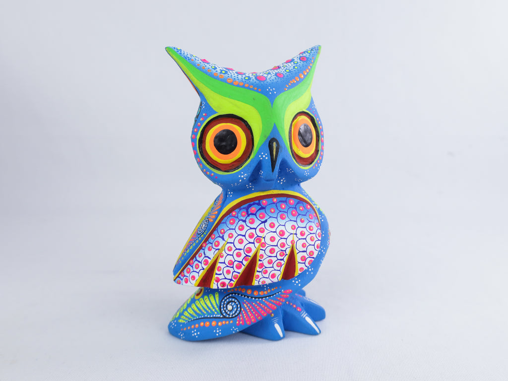 Owl Alebrije | Oaxacan Hand-Painted Copal Wood Carving | Magia Mexica