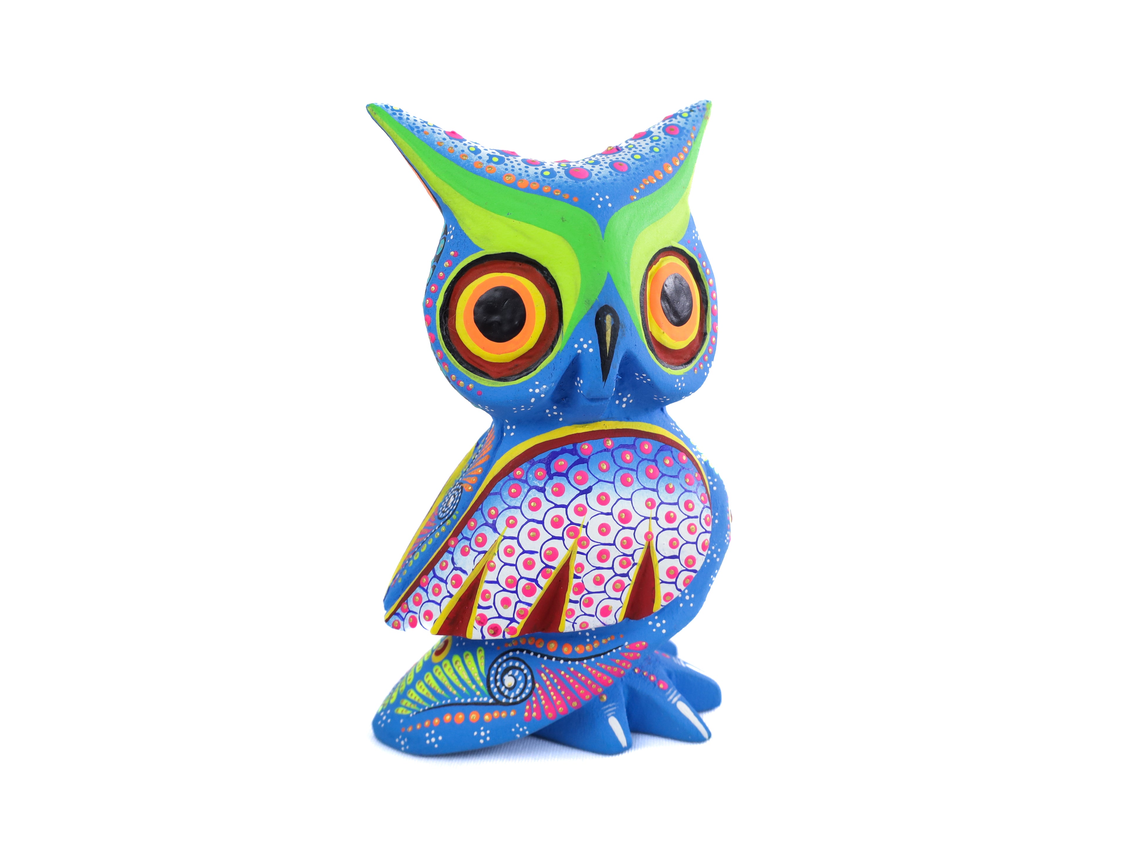 Owl Alebrije | Oaxacan Hand-Painted Copal Wood Carving | Magia Mexica
