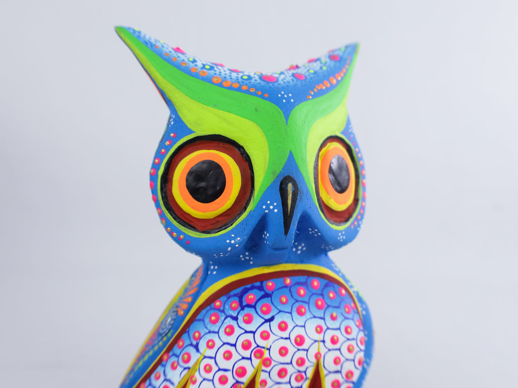 Owl Alebrije | Oaxacan Hand-Painted Copal Wood Carving | Magia Mexica