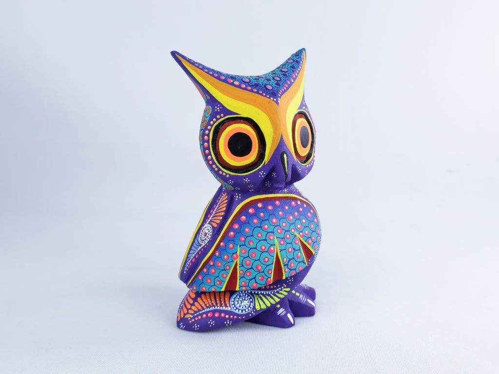Owl Alebrije | Oaxacan Hand-Painted Copal Wood Carving | Magia Mexica