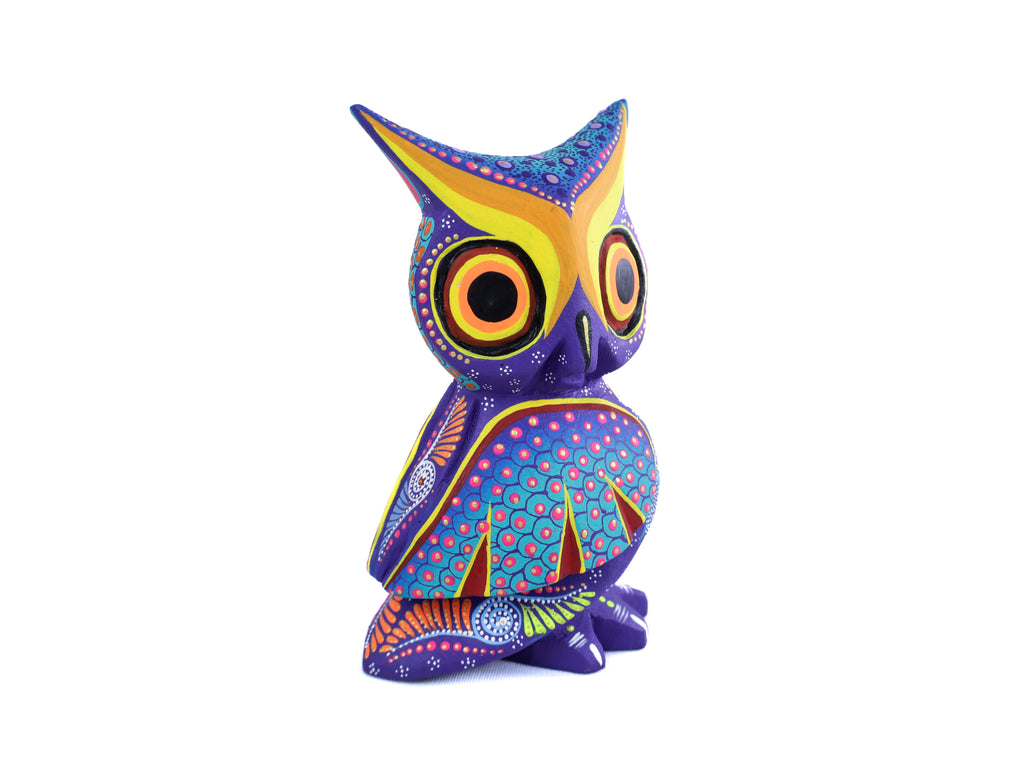 Owl Alebrije | Oaxacan Hand-Painted Copal Wood Carving | Magia Mexica