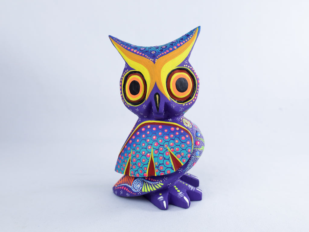 Owl Alebrije | Oaxacan Hand-Painted Copal Wood Carving | Magia Mexica