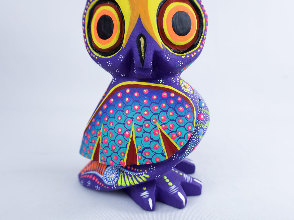 Owl Alebrije | Oaxacan Hand-Painted Copal Wood Carving | Magia Mexica