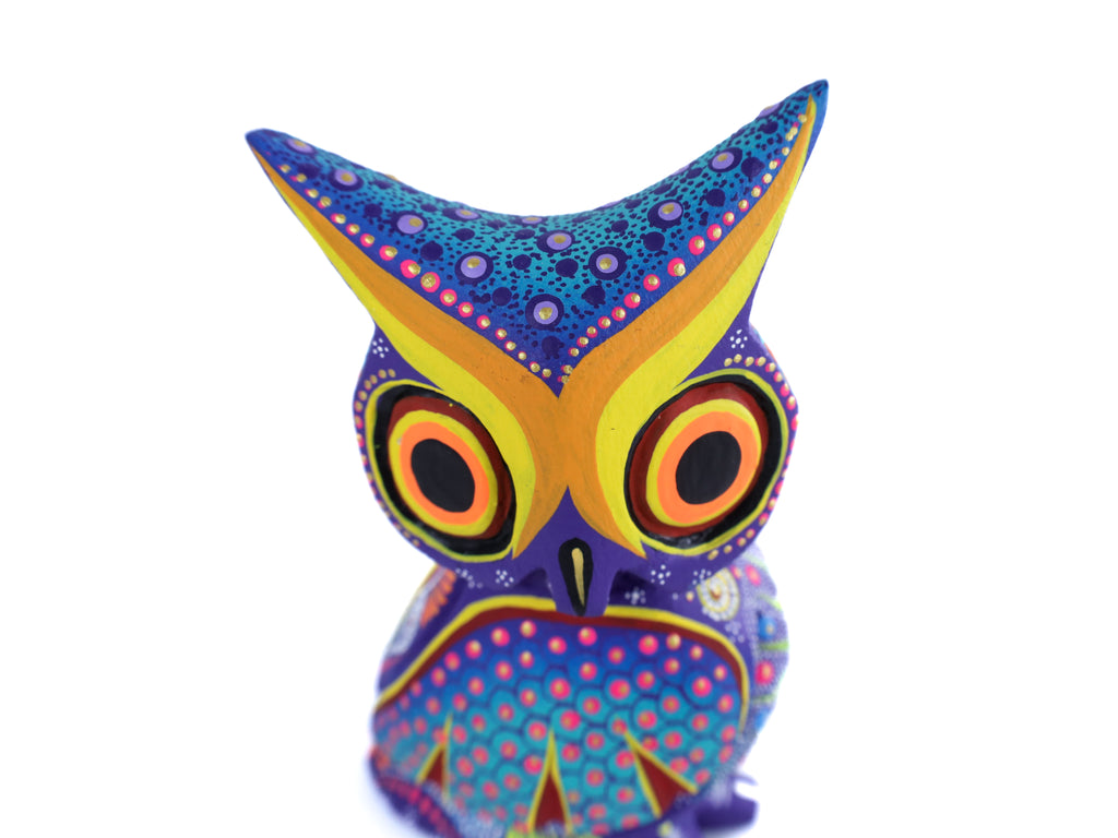 Owl Alebrije | Oaxacan Hand-Painted Copal Wood Carving | Magia Mexica