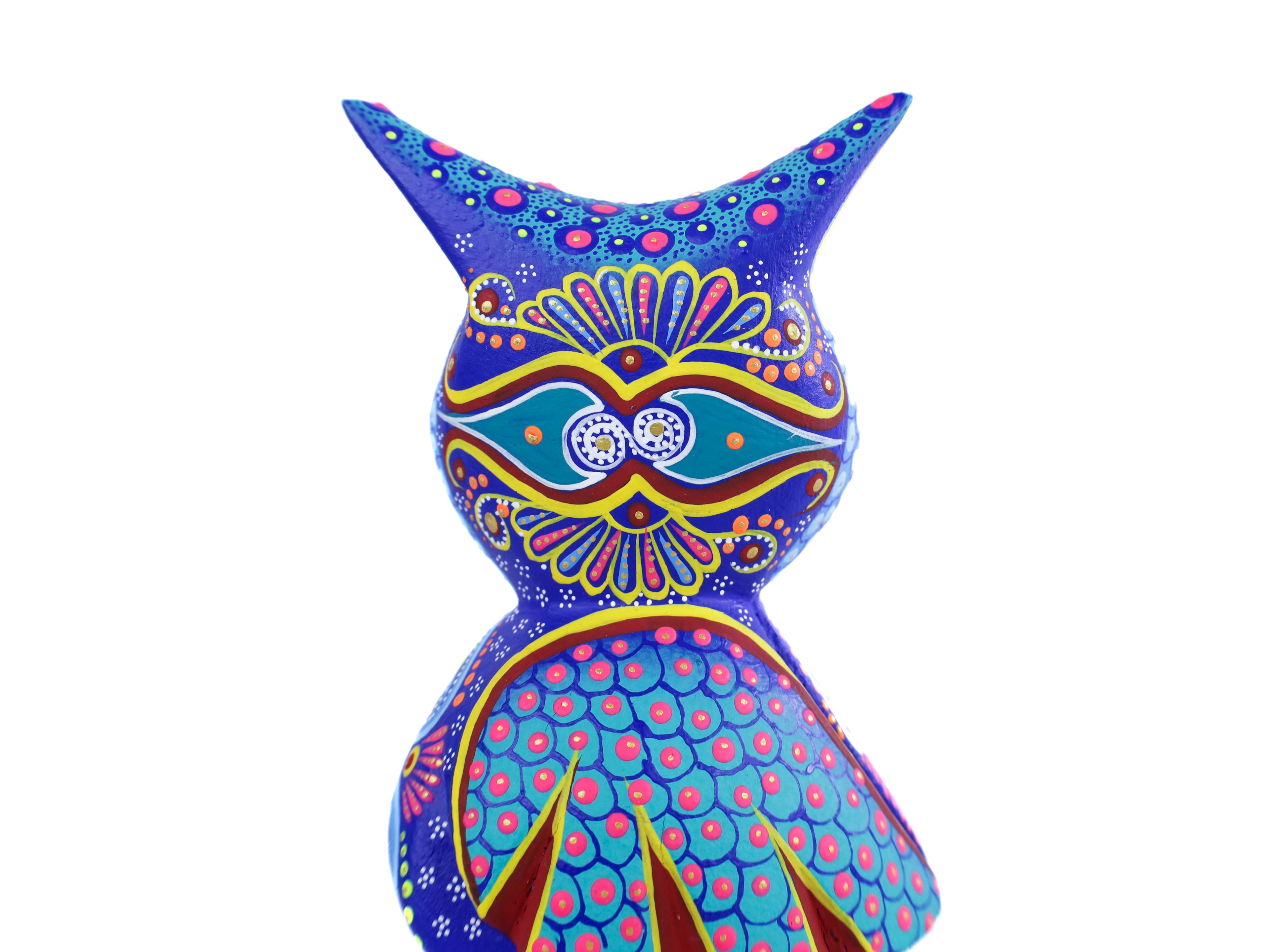 Owl Alebrije | Oaxacan Hand-Painted Copal Wood Carving | Magia Mexica