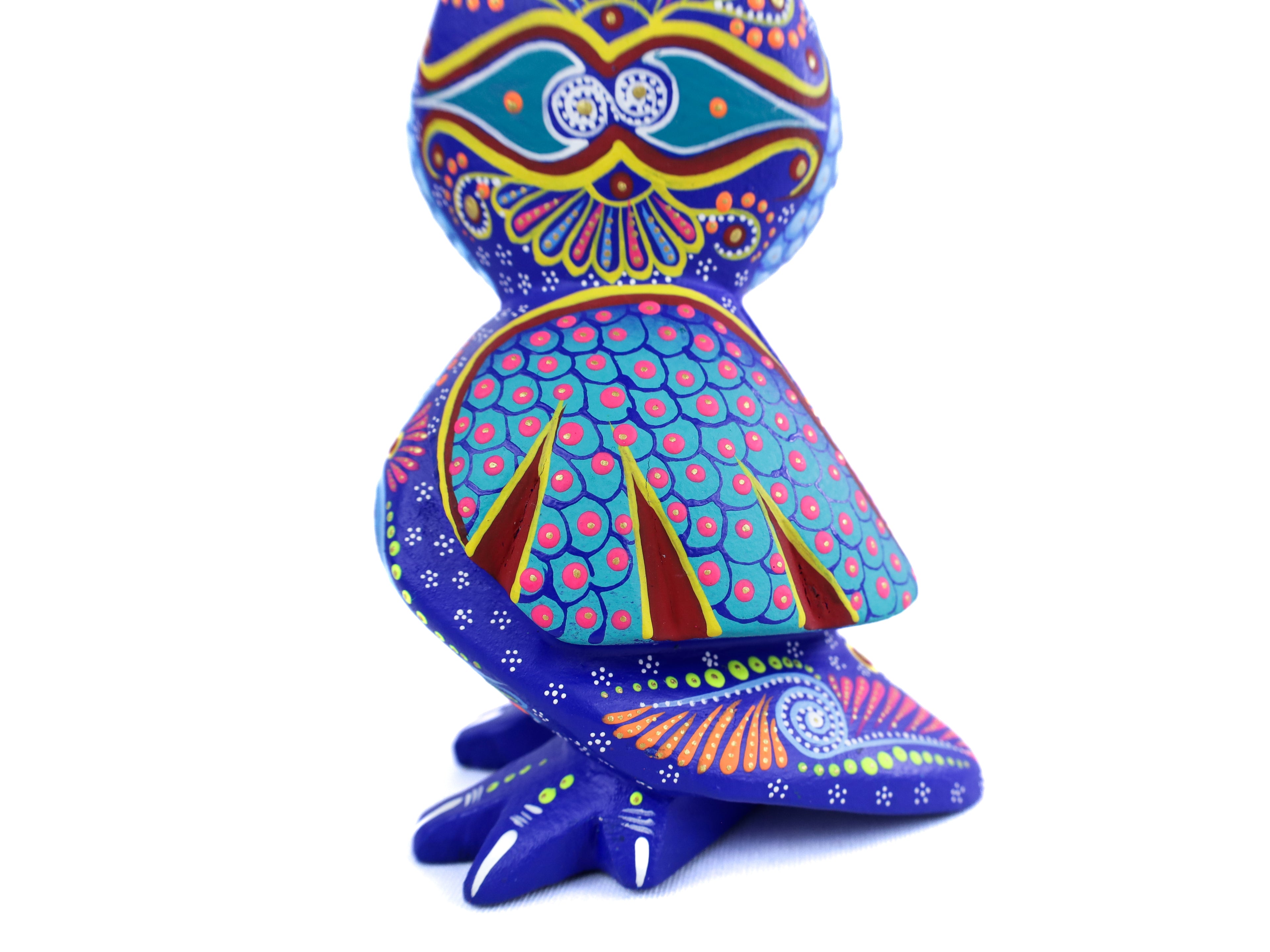 Owl Alebrije | Oaxacan Hand-Painted Copal Wood Carving | Magia Mexica