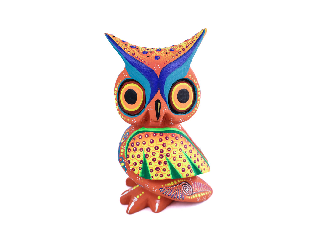 Owl Alebrije | Oaxacan Hand-Painted Copal Wood Carving | Magia Mexica