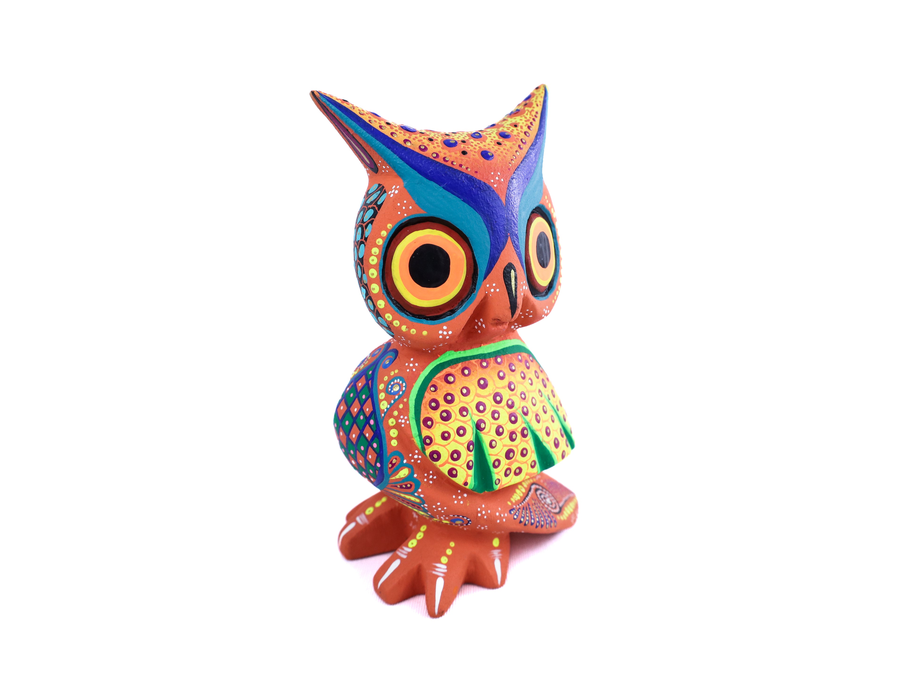 Owl Alebrije | Oaxacan Hand-Painted Copal Wood Carving | Magia Mexica