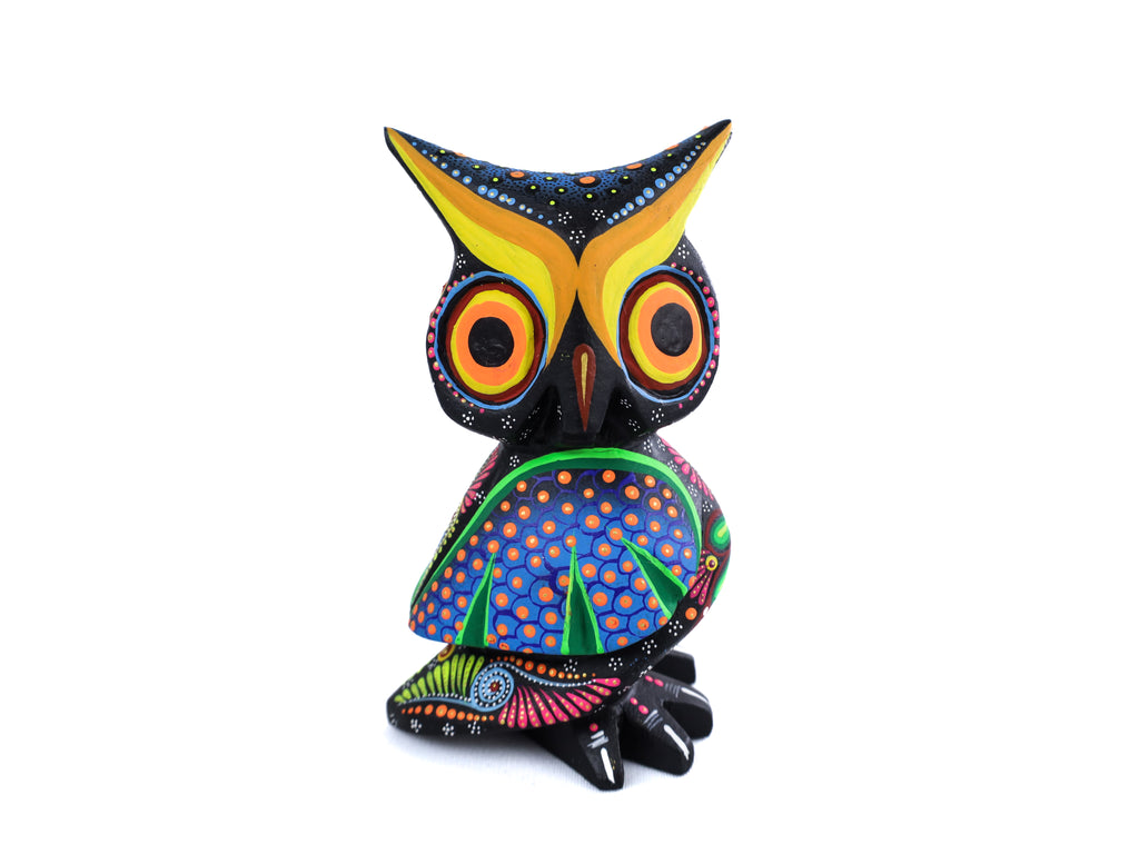 Owl Alebrije | Oaxacan Hand-Painted Copal Wood Carving | Magia Mexica