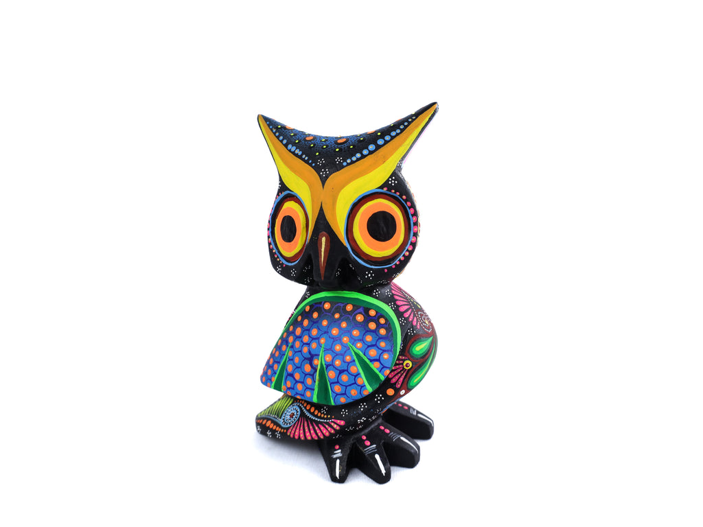 Owl Alebrije | Oaxacan Hand-Painted Copal Wood Carving | Magia Mexica