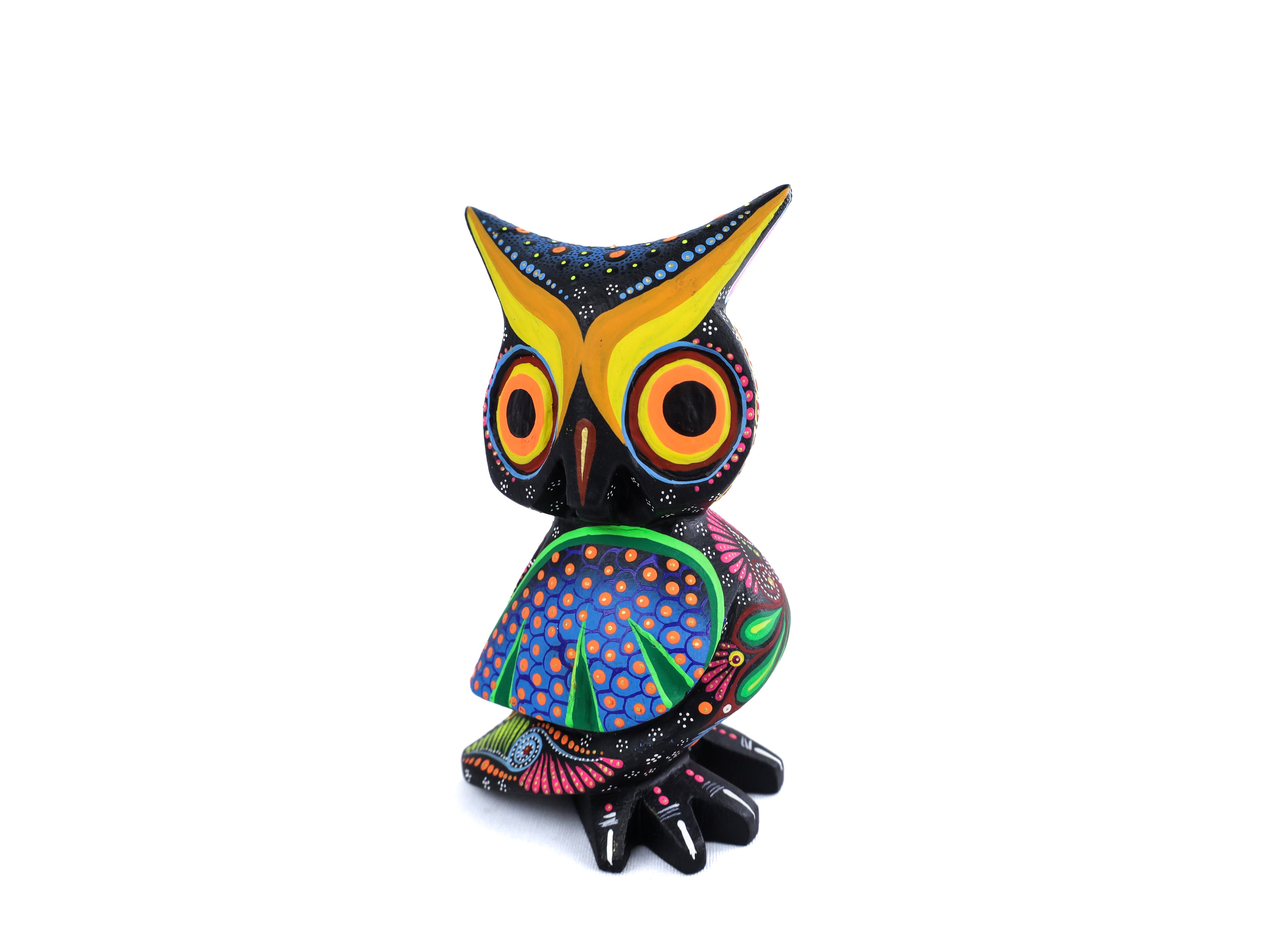 Owl Alebrije | Oaxacan Hand-Painted Copal Wood Carving | Magia Mexica
