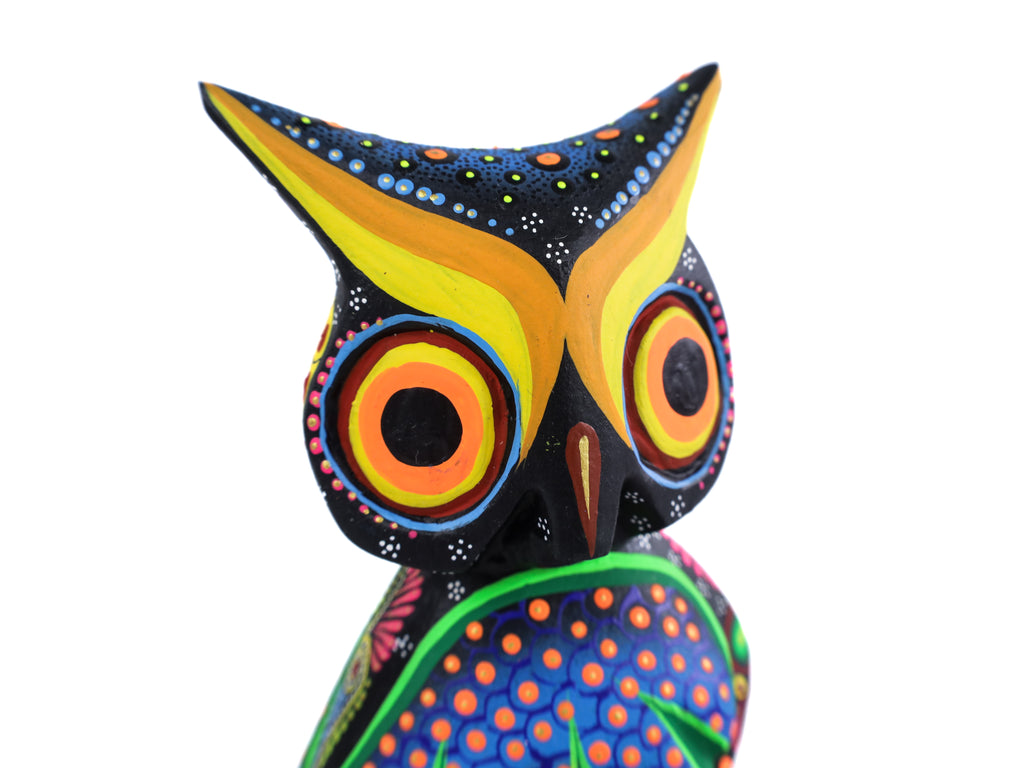 Owl Alebrije | Oaxacan Hand-Painted Copal Wood Carving | Magia Mexica