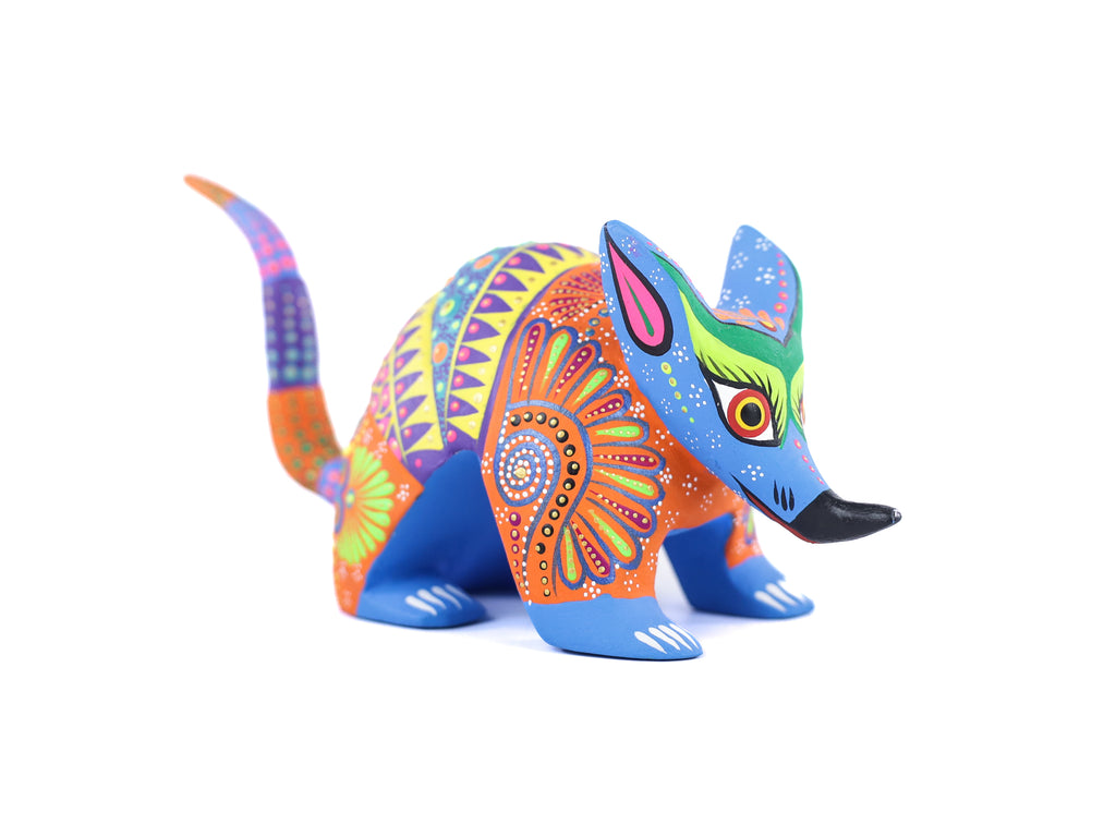 Armadillo Alebrije | Oaxacan Hand-Painted Copal Wood Carving | Magia Mexica