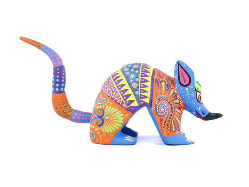 Armadillo Alebrije | Oaxacan Hand-Painted Copal Wood Carving | Magia Mexica