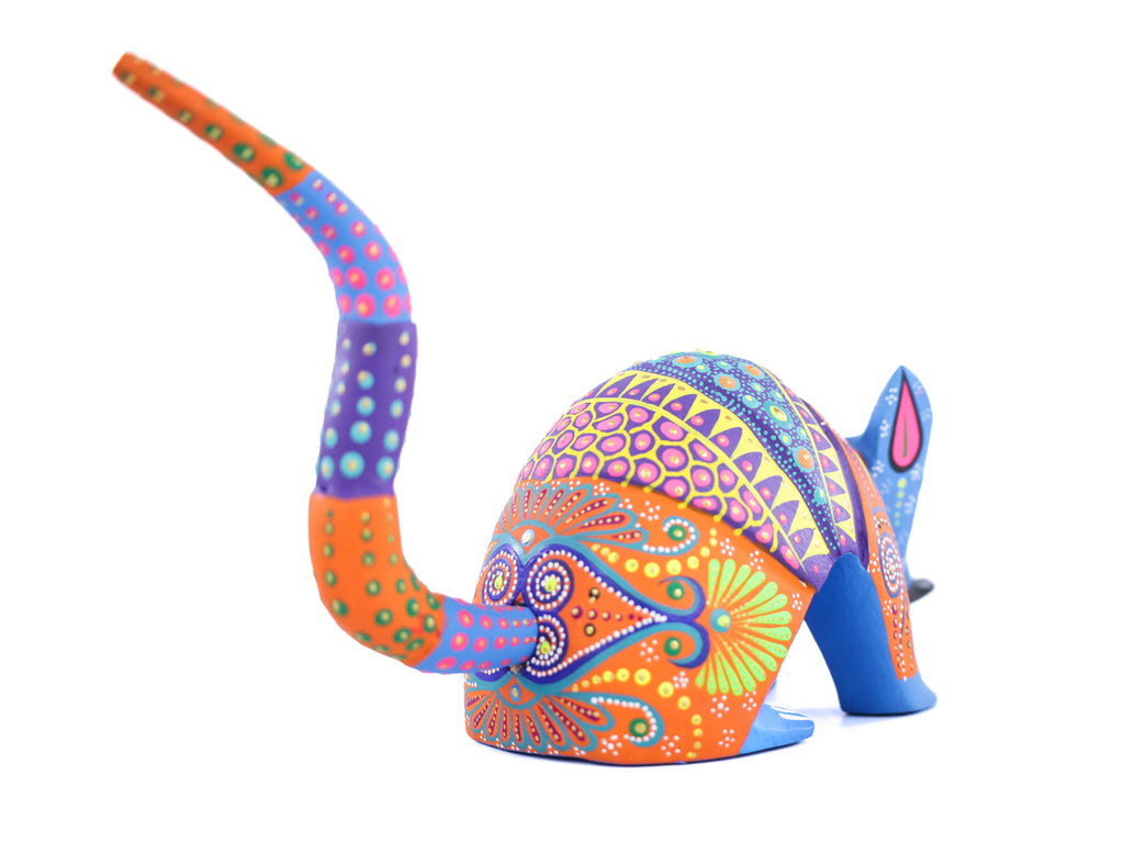 Armadillo Alebrije | Oaxacan Hand-Painted Copal Wood Carving | Magia Mexica