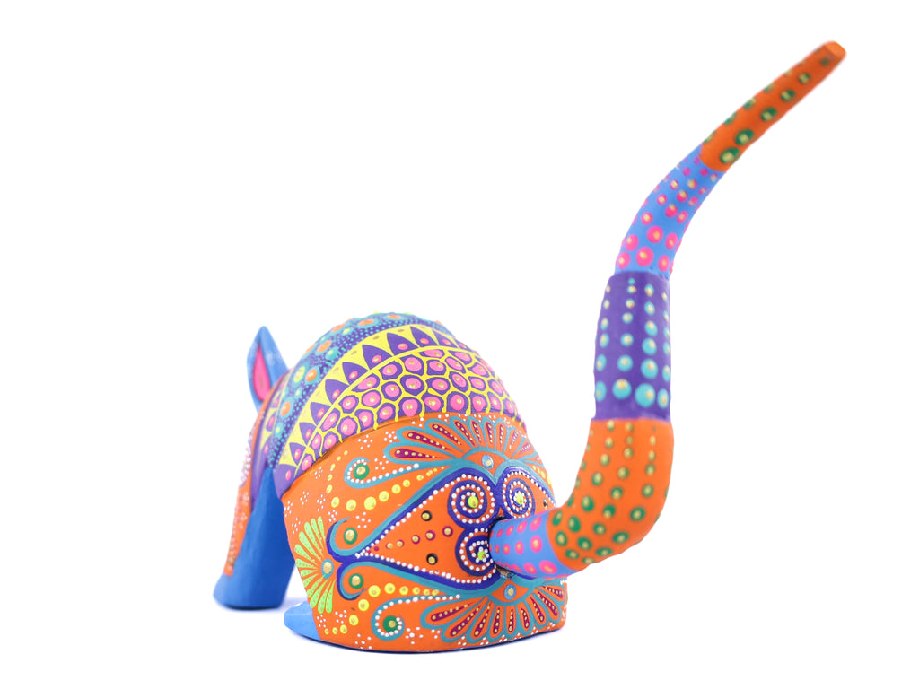 Armadillo Alebrije | Oaxacan Hand-Painted Copal Wood Carving | Magia Mexica