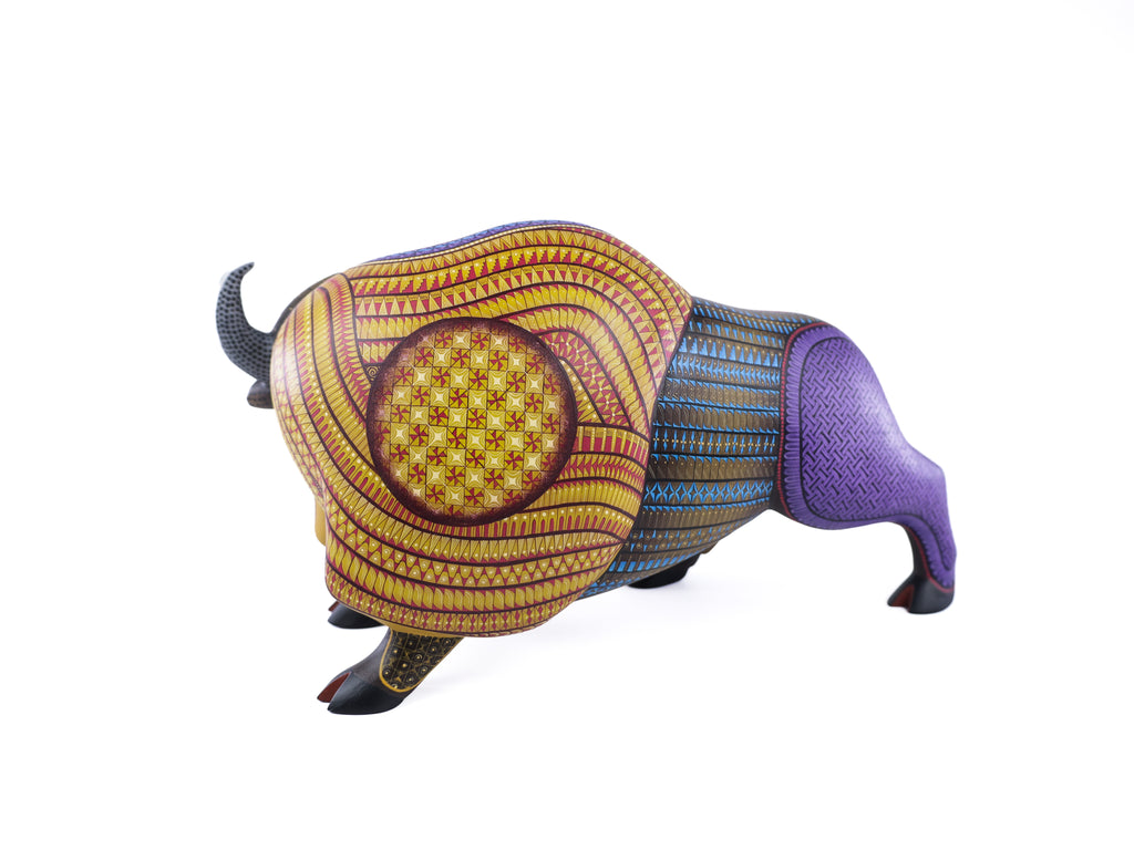 Bison Alebrije | Oaxacan Hand-Painted Copal Wood Carving | Magia Mexica