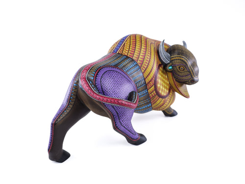 Bison Alebrije | Oaxacan Hand-Painted Copal Wood Carving | Magia Mexica