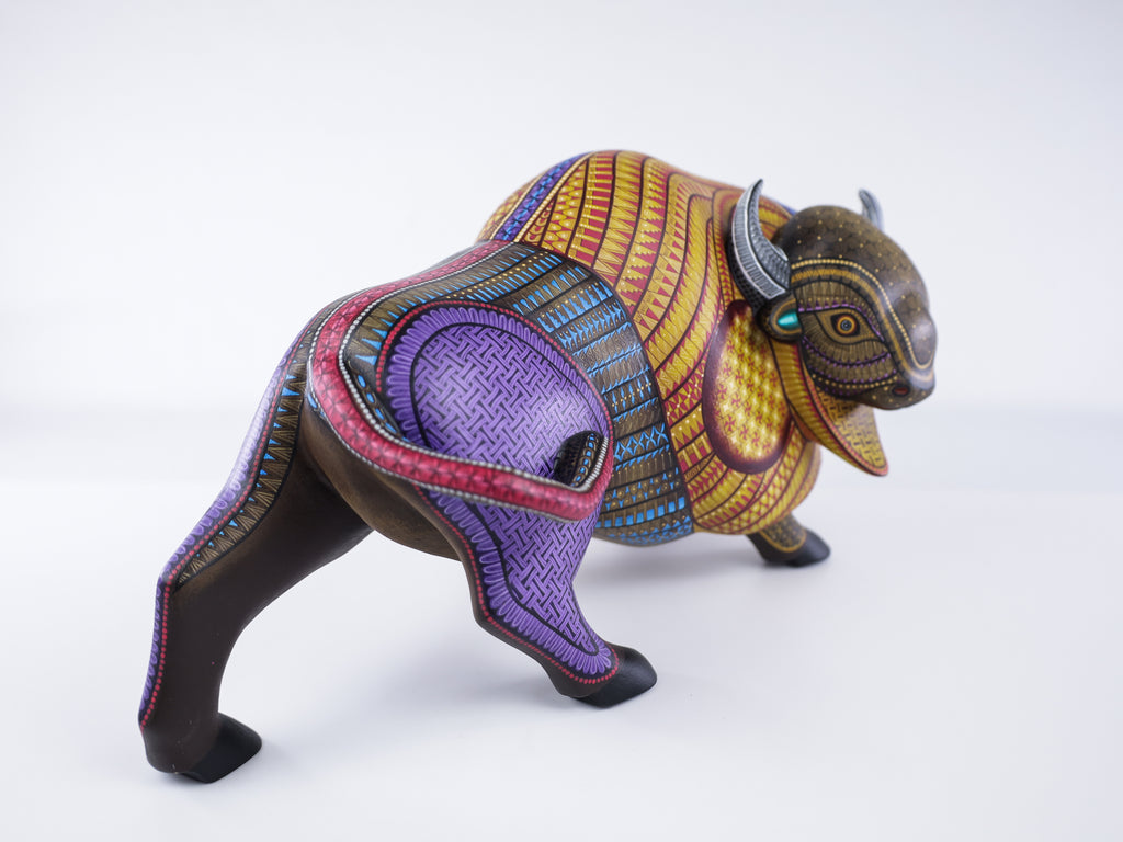 Bison Alebrije | Oaxacan Hand-Painted Copal Wood Carving | Magia Mexica