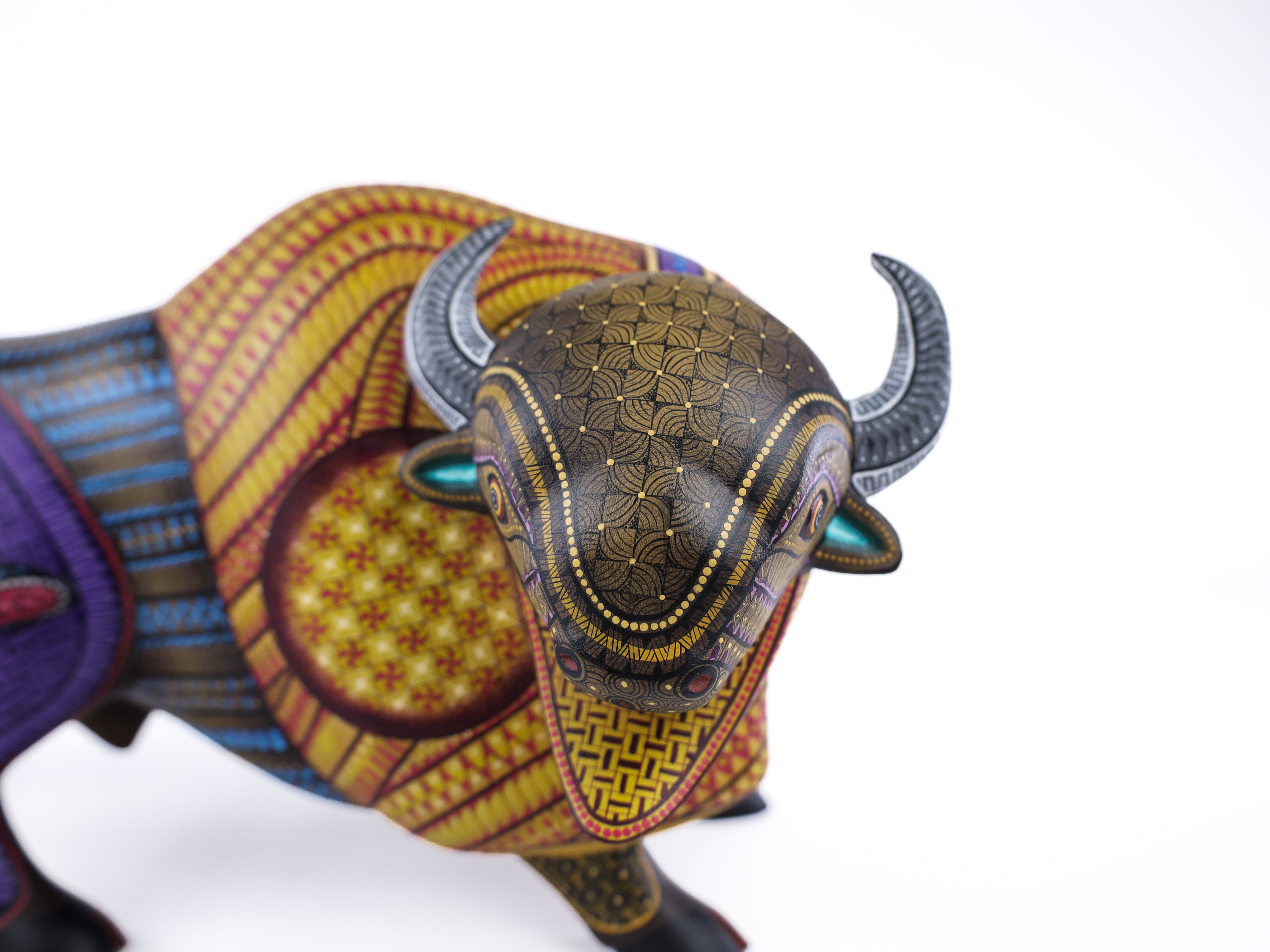 Bison Alebrije | Oaxacan Hand-Painted Copal Wood Carving | Magia Mexica