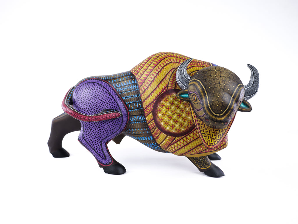 Bison Alebrije | Oaxacan Hand-Painted Copal Wood Carving | Magia Mexica