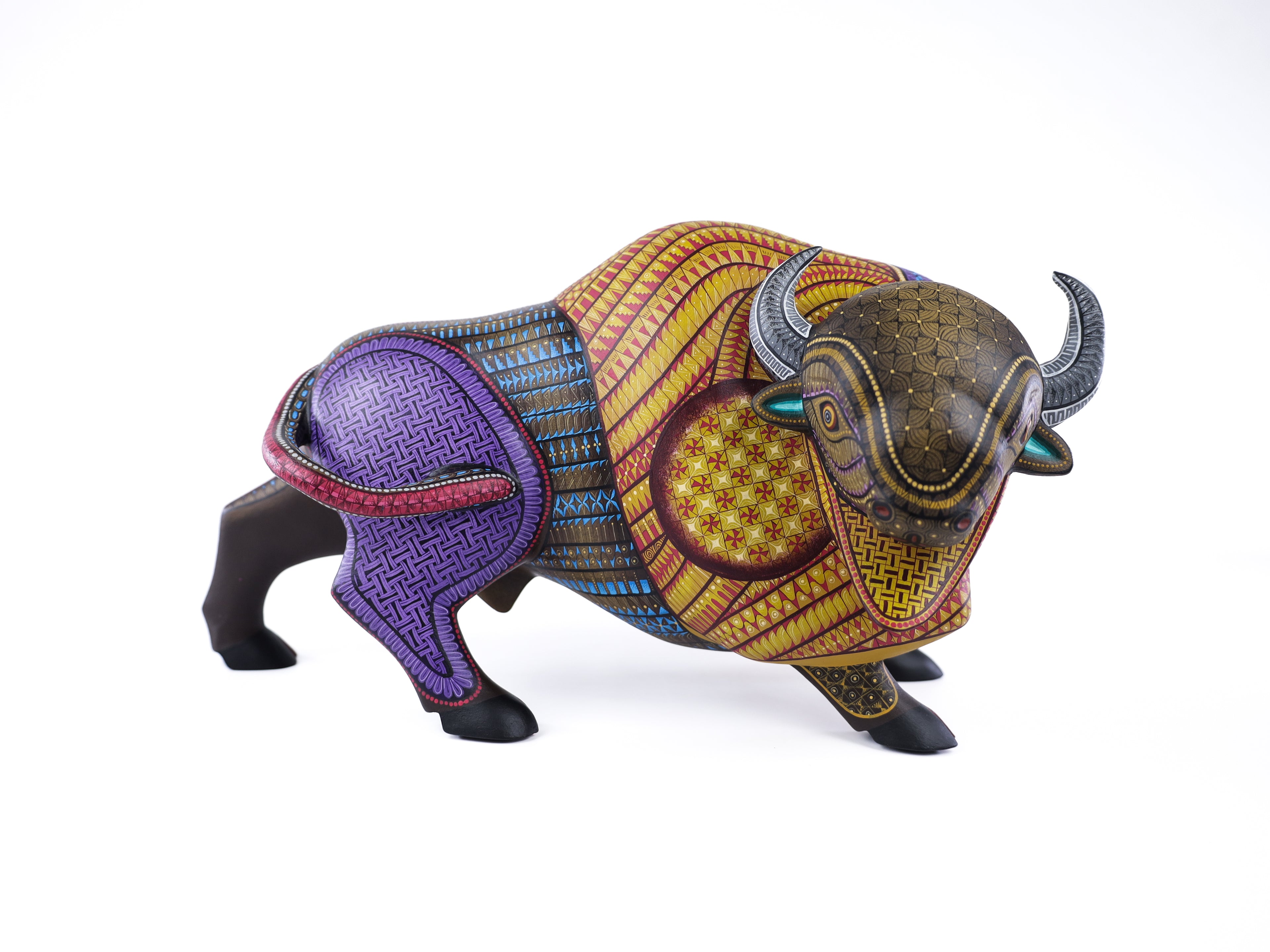 Bison Alebrije | Oaxacan Hand-Painted Copal Wood Carving | Magia Mexica