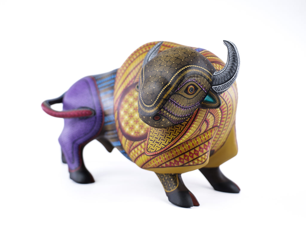 Bison Alebrije | Oaxacan Hand-Painted Copal Wood Carving | Magia Mexica
