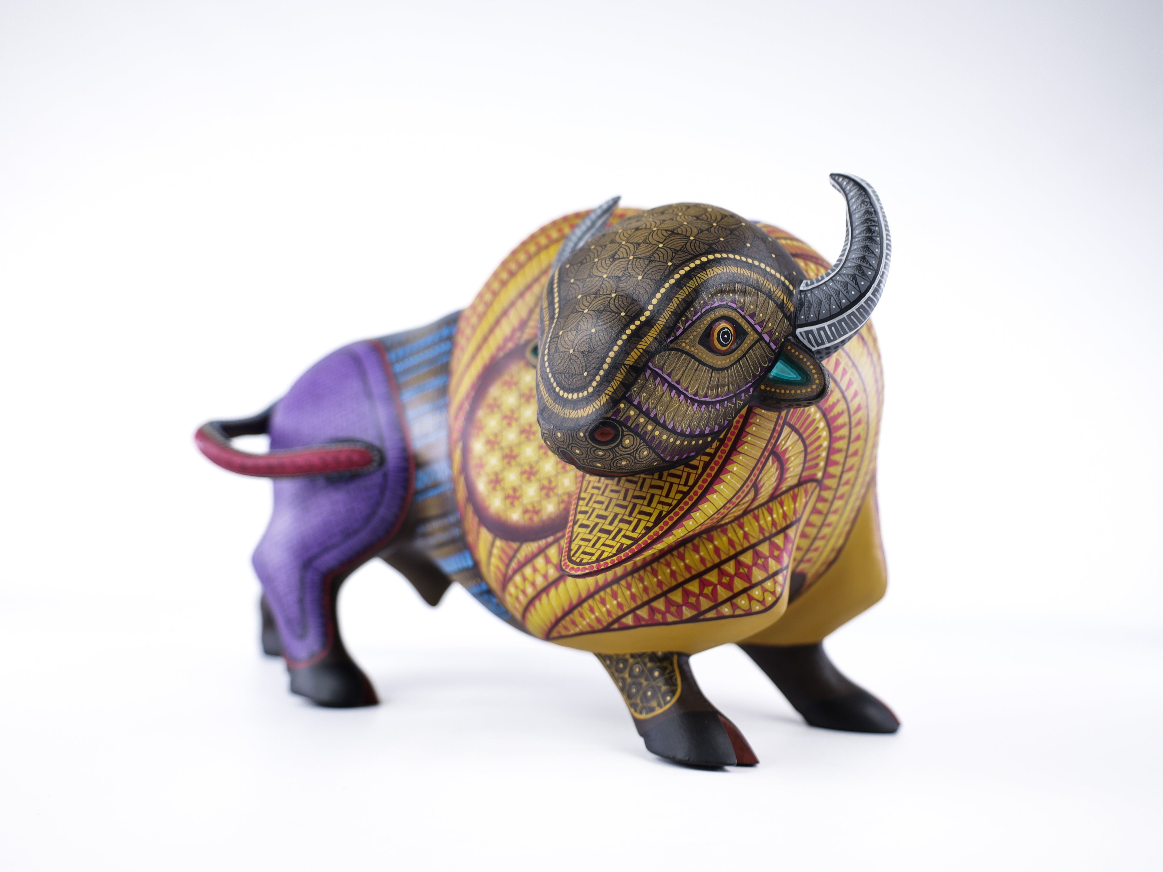 Bison Alebrije | Oaxacan Hand-Painted Copal Wood Carving | Magia Mexica
