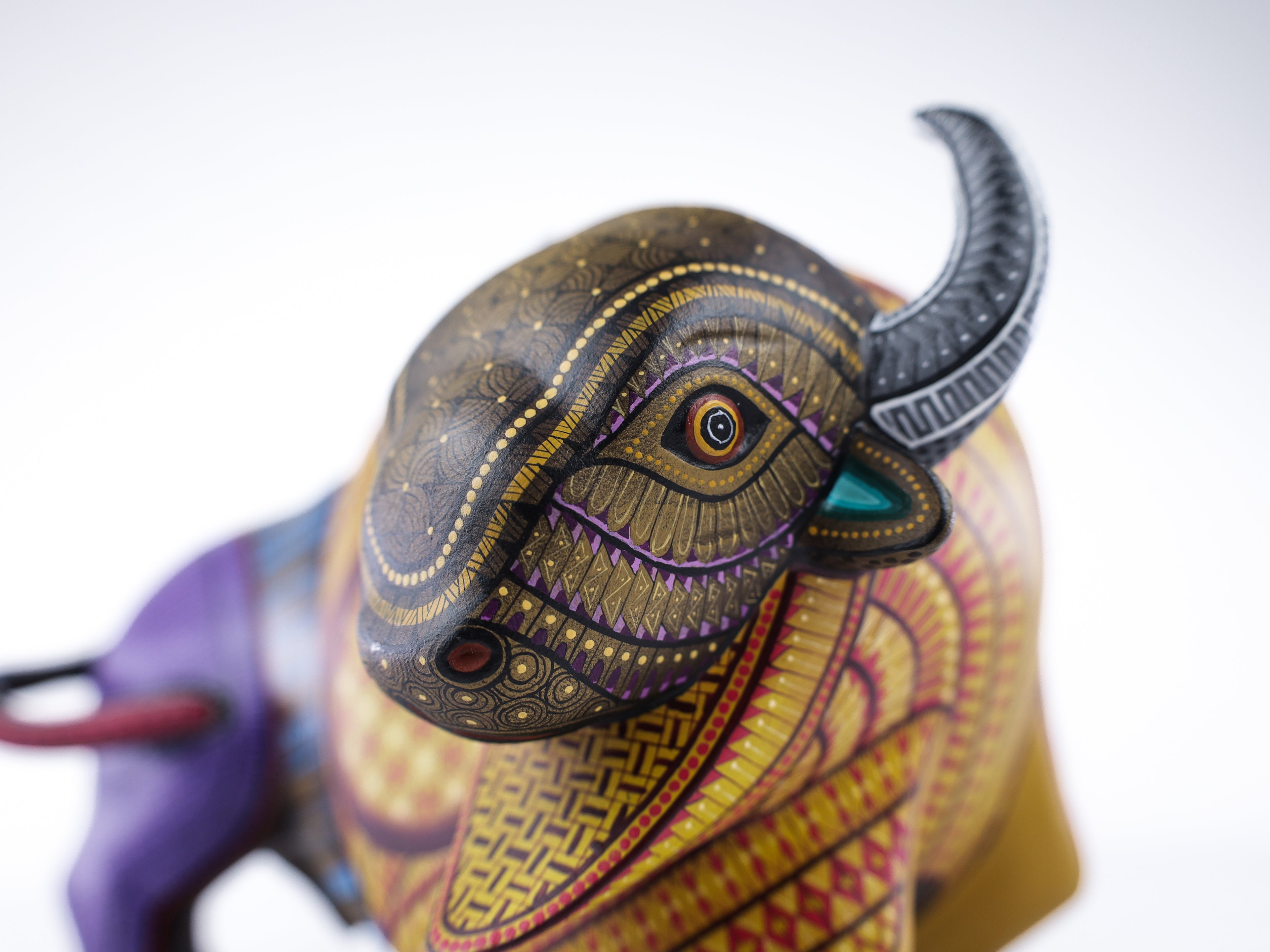 Bison Alebrije | Oaxacan Hand-Painted Copal Wood Carving | Magia Mexica