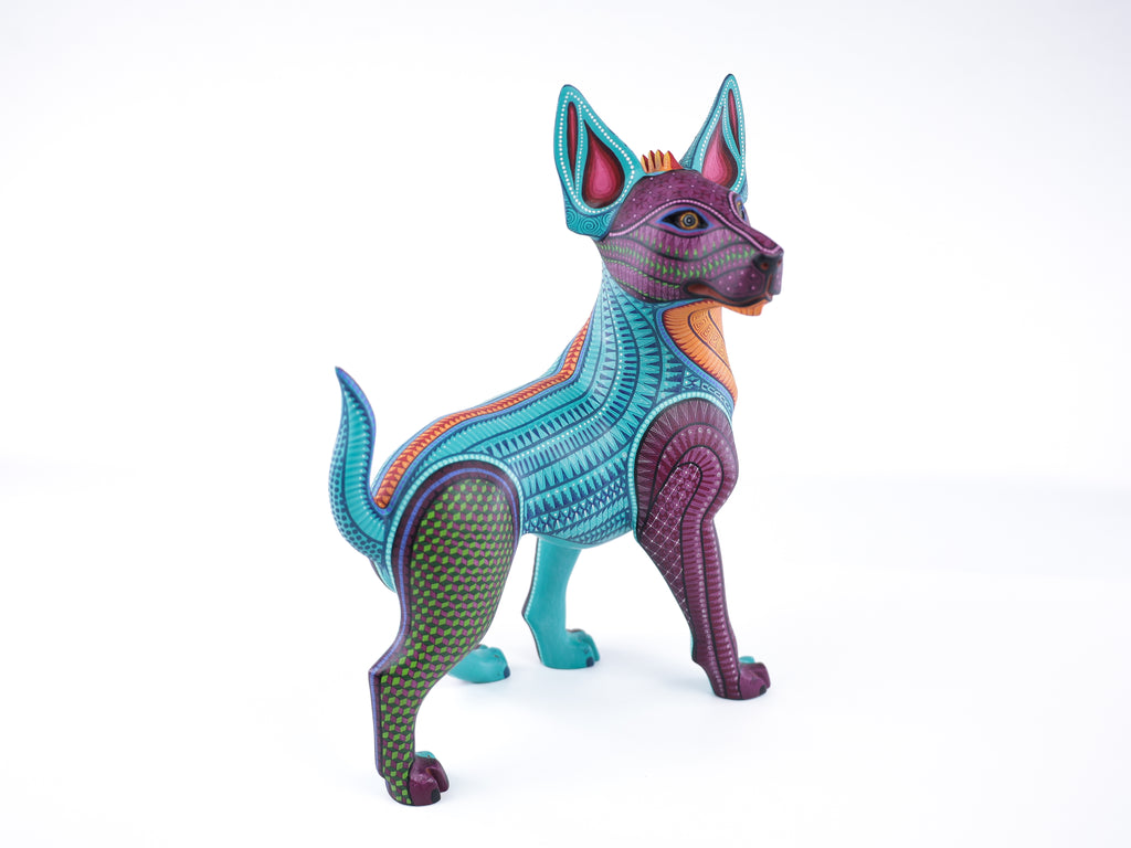 Xolo Alebrije | Oaxacan Hand-Painted Copal Wood Carving | Magia Mexica