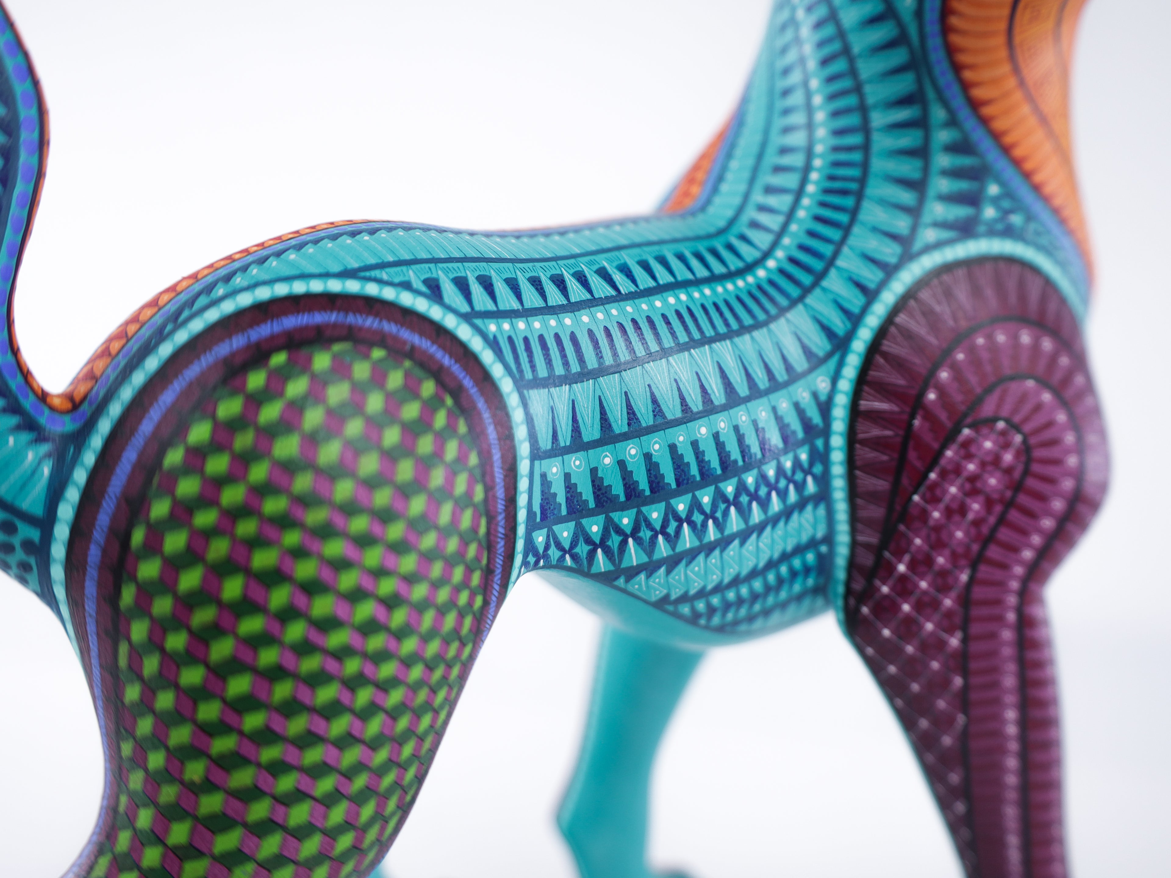 Xolo Alebrije | Oaxacan Hand-Painted Copal Wood Carving | Magia Mexica