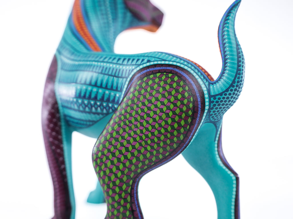 Xolo Alebrije | Oaxacan Hand-Painted Copal Wood Carving | Magia Mexica