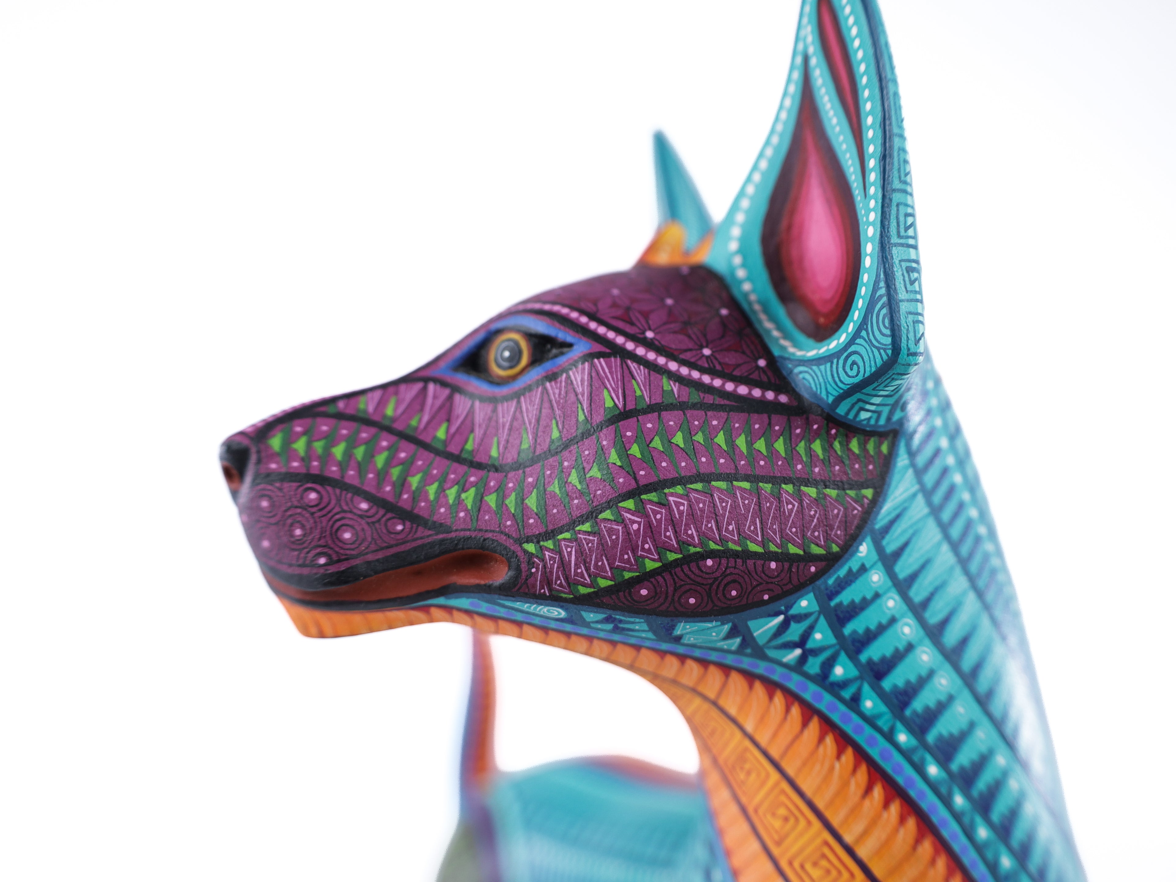 Xolo Alebrije | Oaxacan Hand-Painted Copal Wood Carving | Magia Mexica