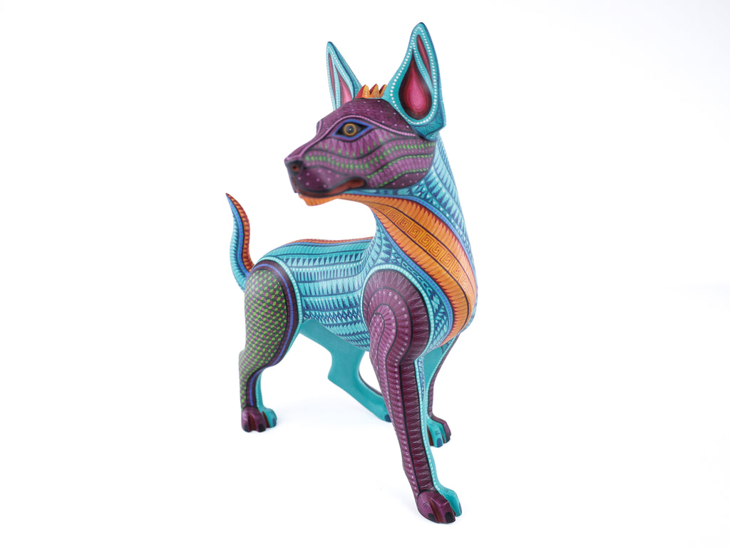 Xolo Alebrije | Oaxacan Hand-Painted Copal Wood Carving | Magia Mexica