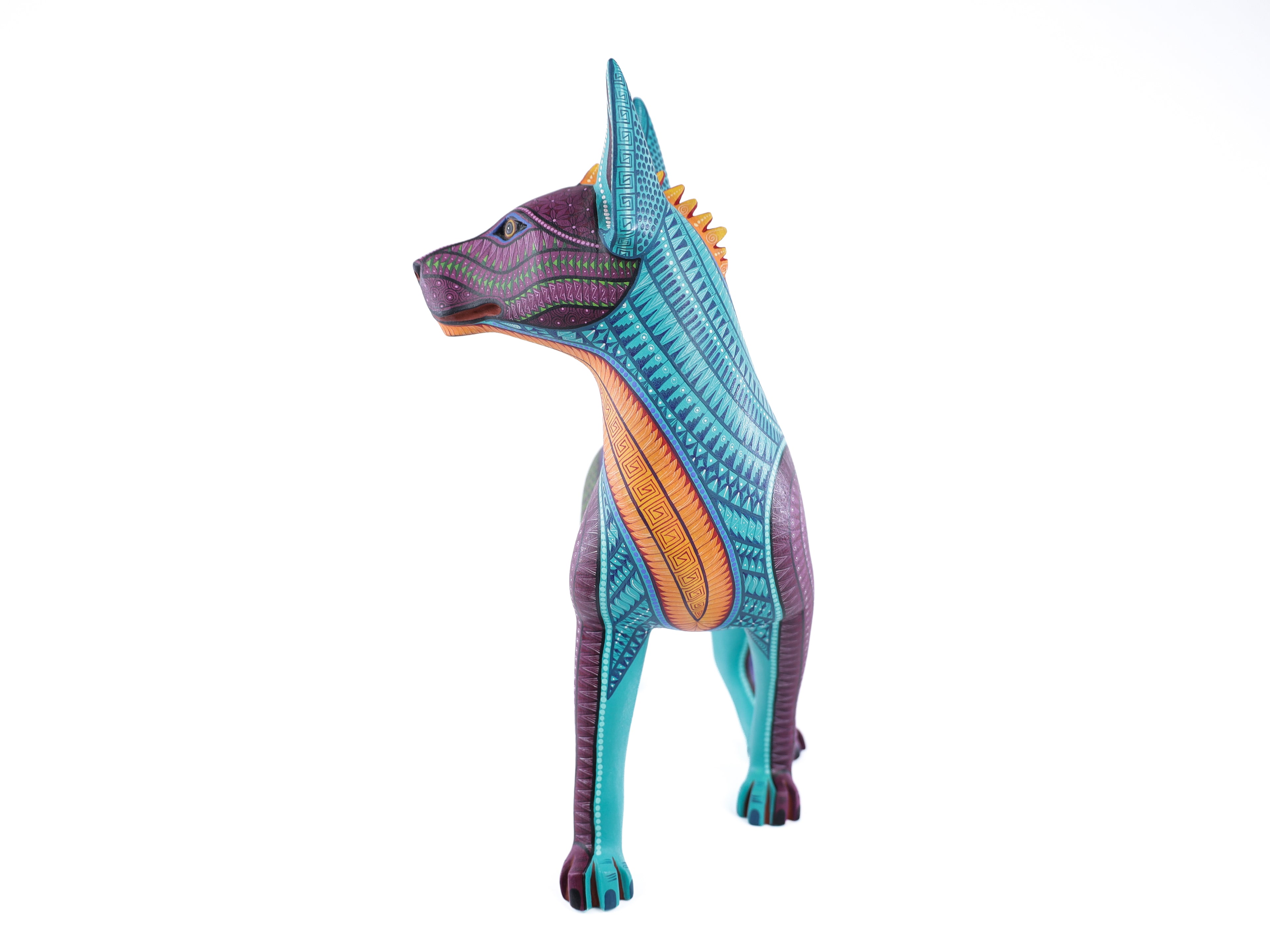 Xolo Alebrije | Oaxacan Hand-Painted Copal Wood Carving | Magia Mexica