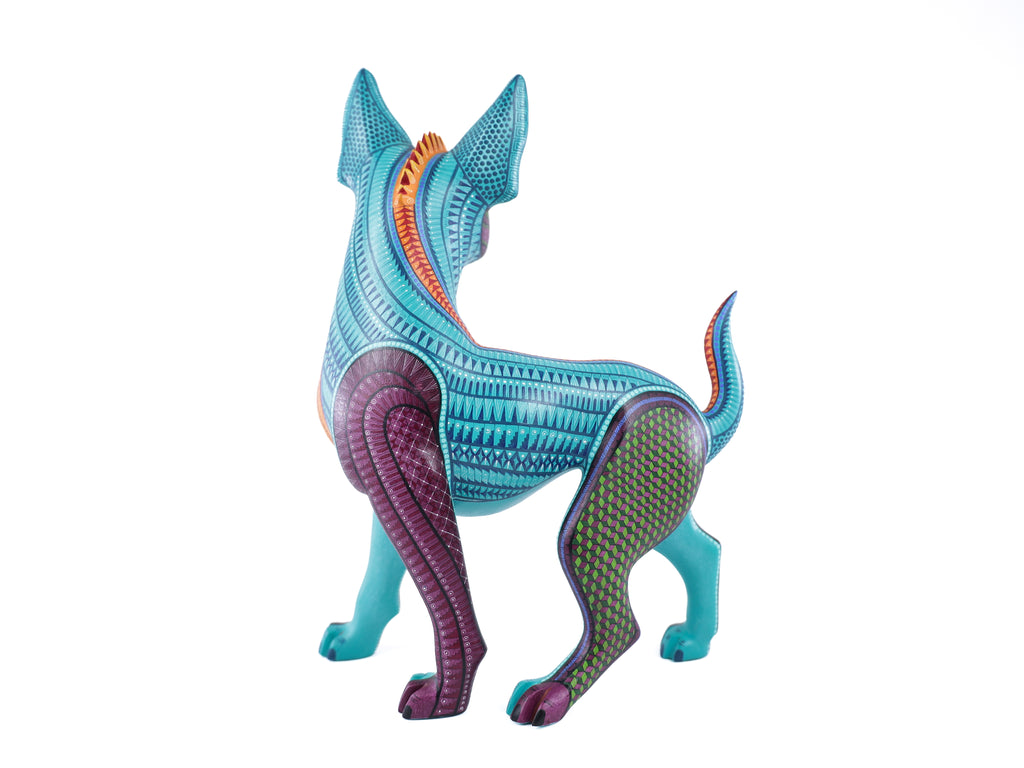 Xolo Alebrije | Oaxacan Hand-Painted Copal Wood Carving | Magia Mexica