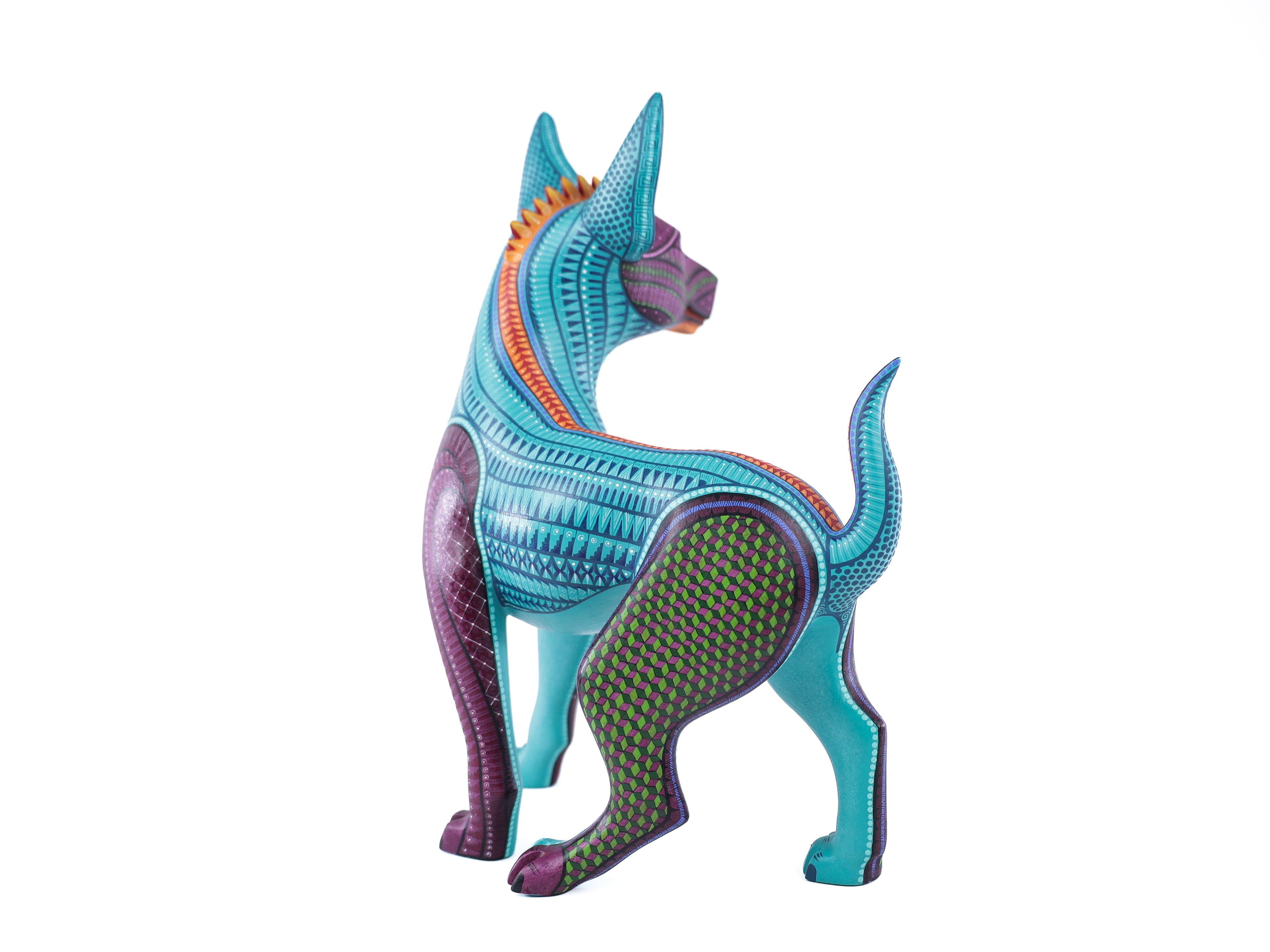 Xolo Alebrije | Oaxacan Hand-Painted Copal Wood Carving | Magia Mexica