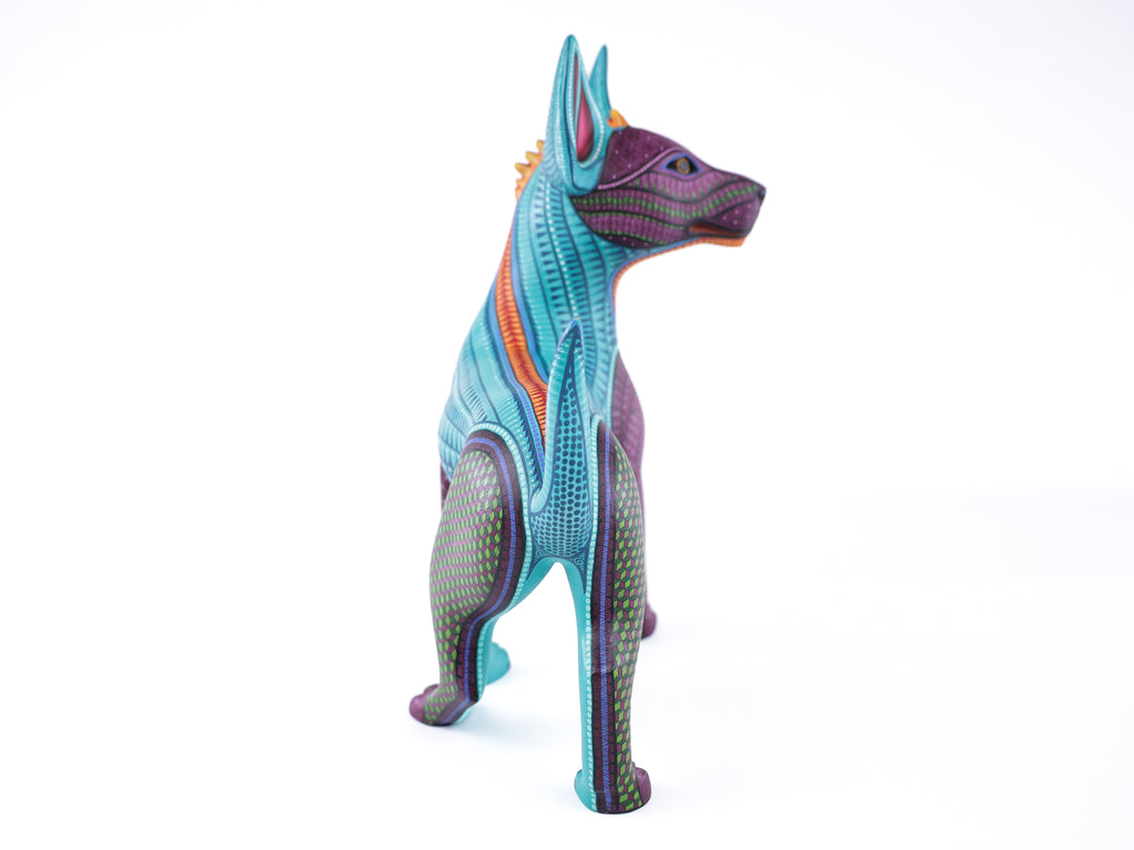 Xolo Alebrije | Oaxacan Hand-Painted Copal Wood Carving | Magia Mexica