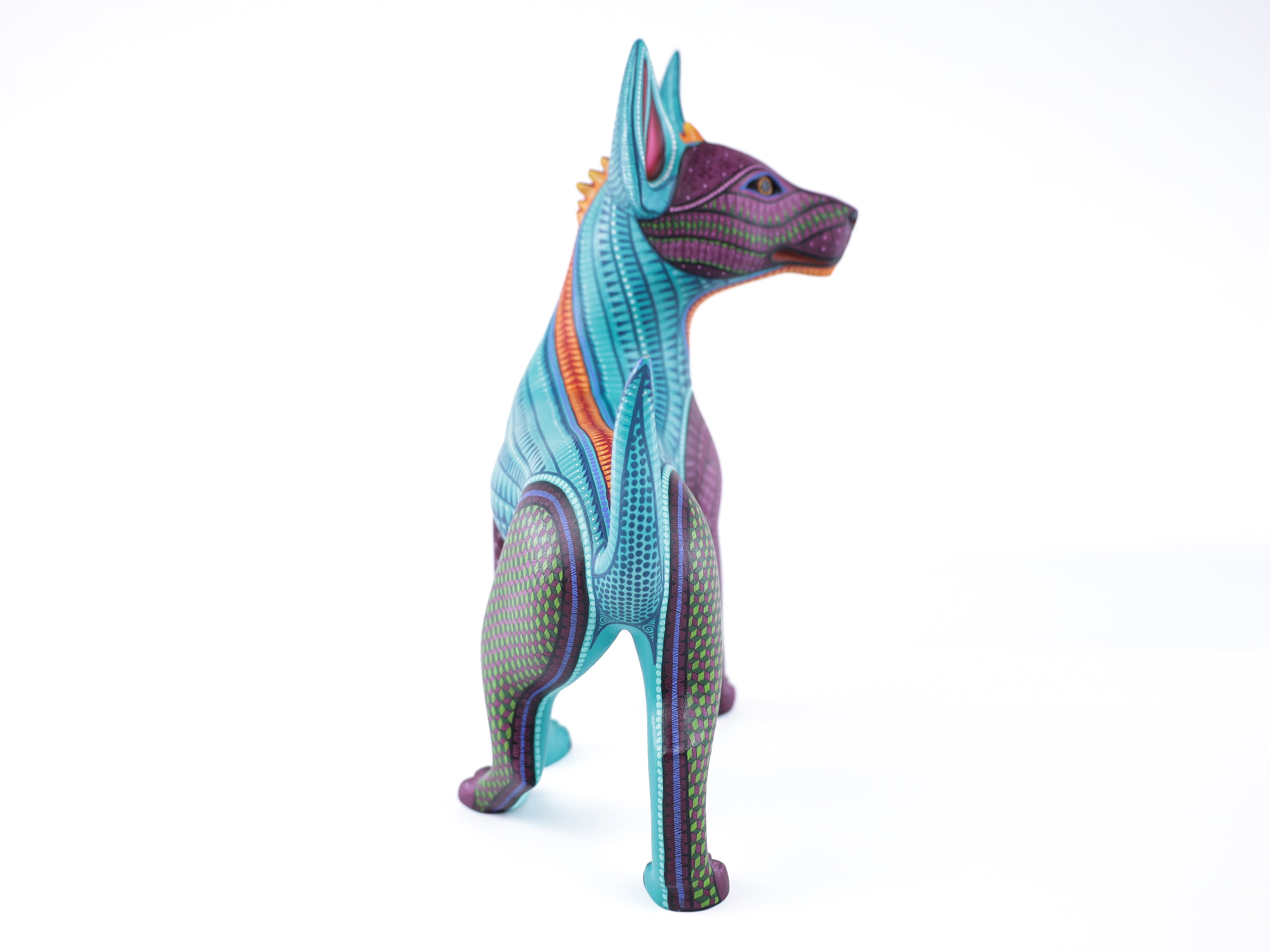 Xolo Alebrije | Oaxacan Hand-Painted Copal Wood Carving | Magia Mexica