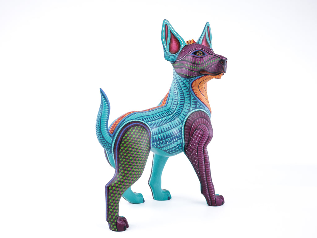 Xolo Alebrije | Oaxacan Hand-Painted Copal Wood Carving | Magia Mexica