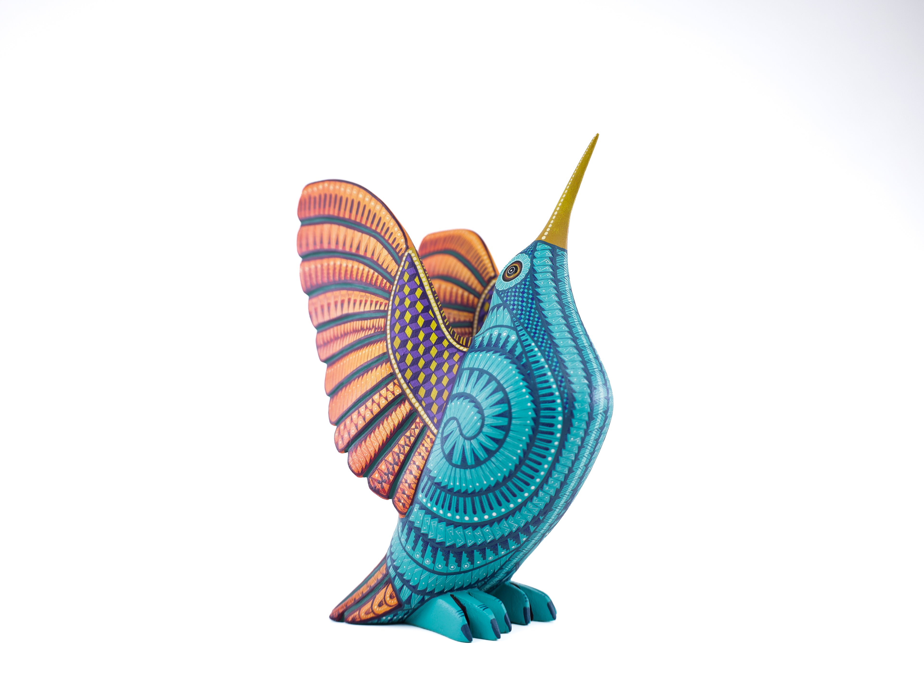 Hummingbird Alebrije | Oaxacan Hand-Painted Copal Wood Carving | Magia Mexica