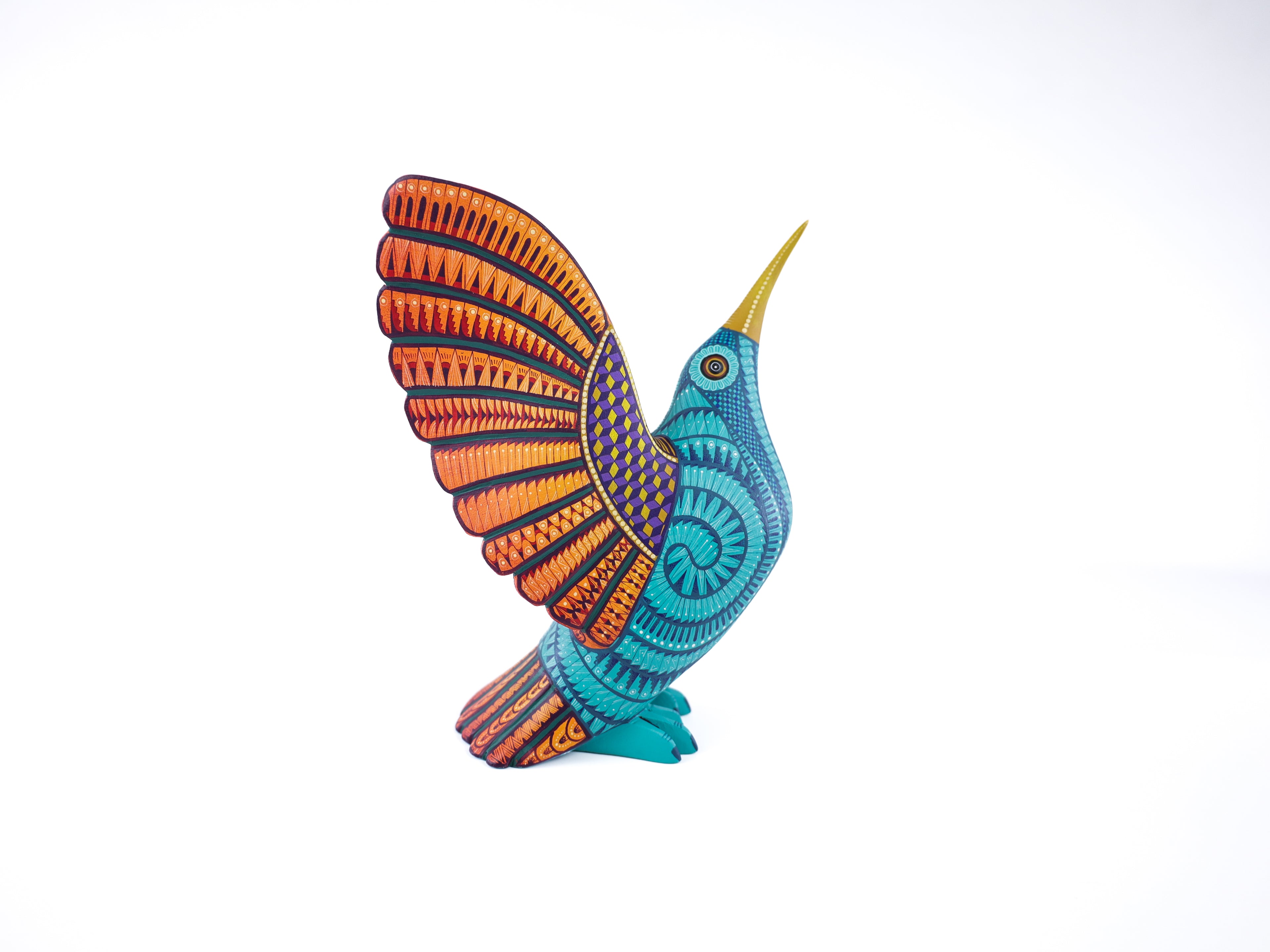 Hummingbird Alebrije | Oaxacan Hand-Painted Copal Wood Carving | Magia Mexica