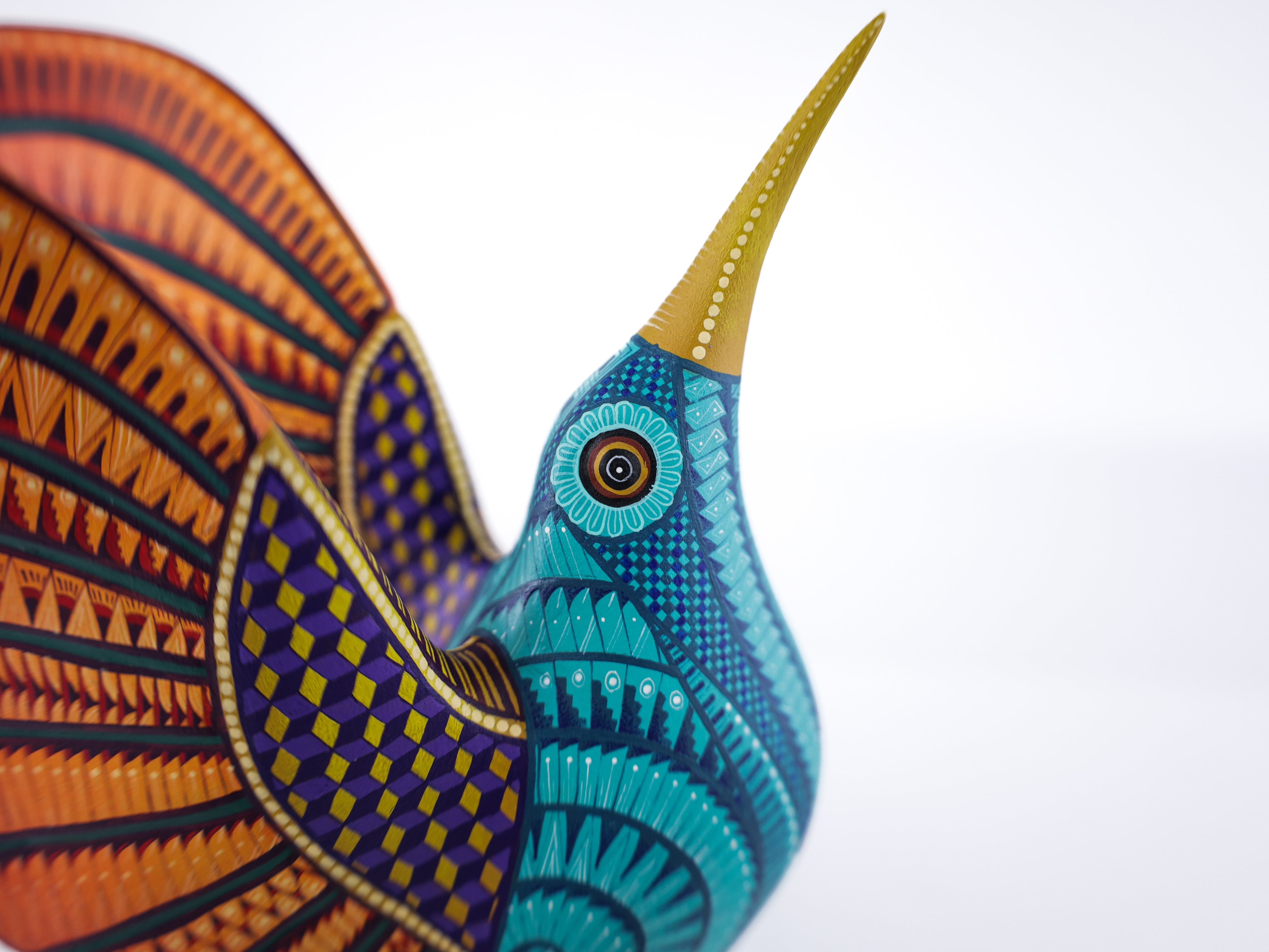 Hummingbird Alebrije | Oaxacan Hand-Painted Copal Wood Carving | Magia Mexica