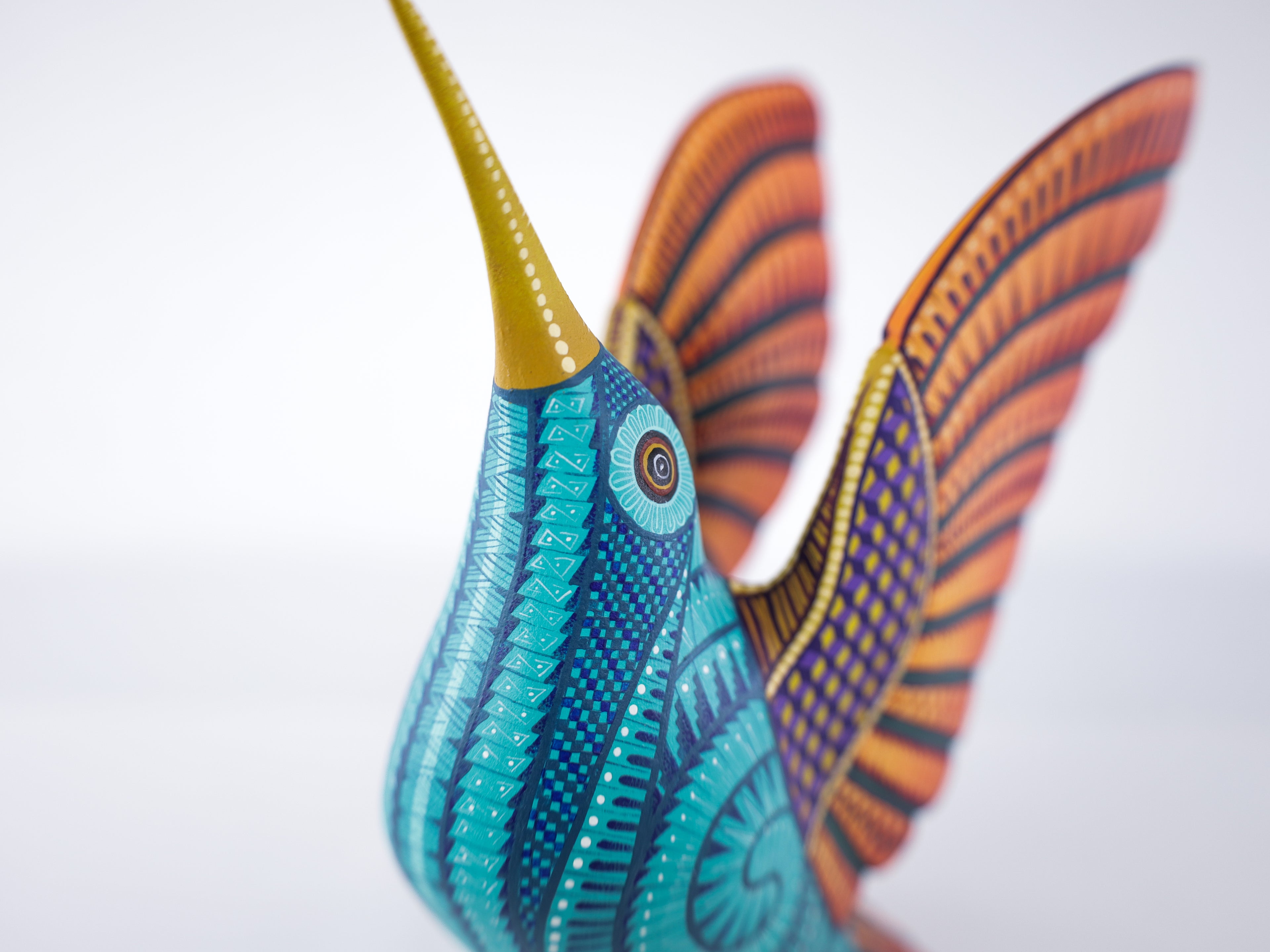 Hummingbird Alebrije | Oaxacan Hand-Painted Copal Wood Carving | Magia Mexica