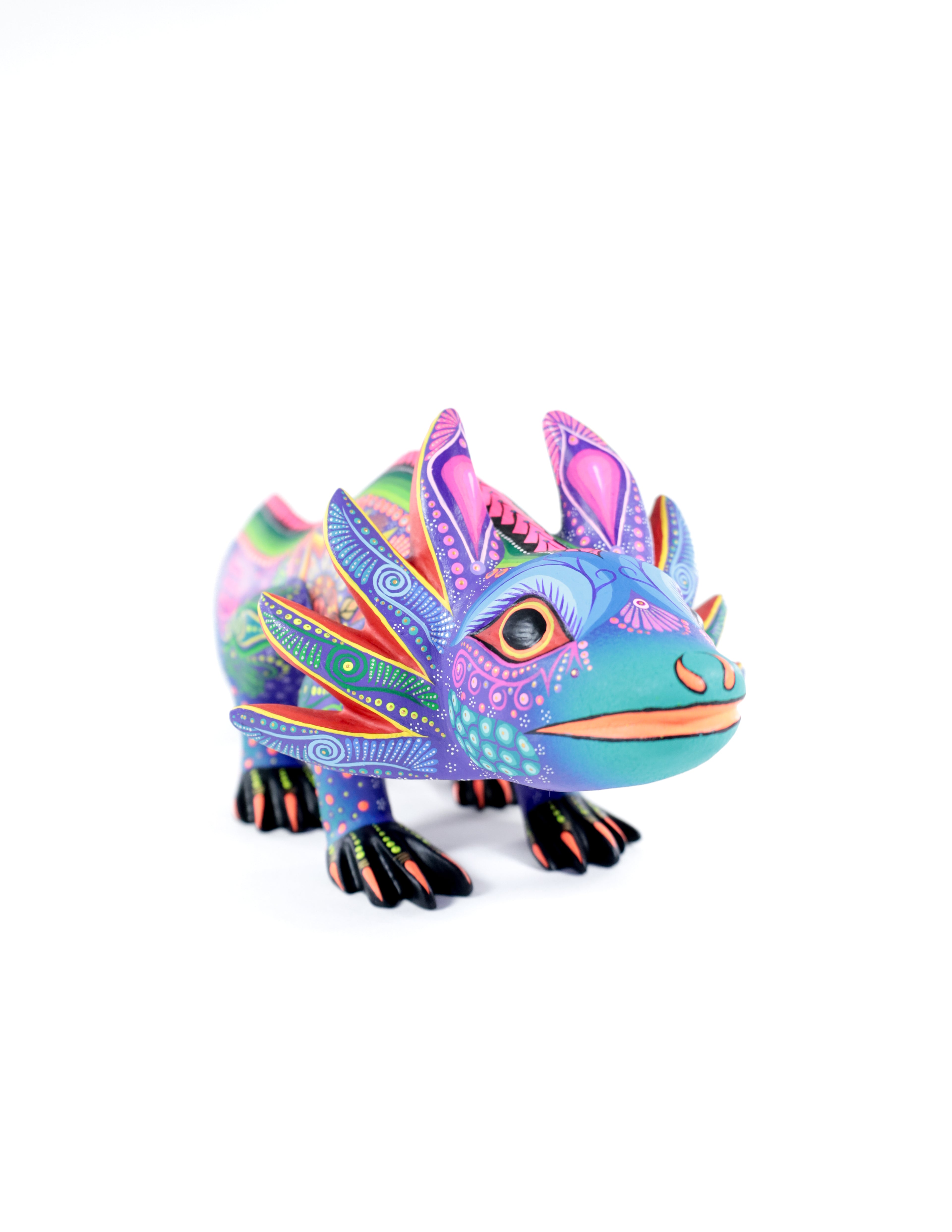 Ajolote Alebrije | Oaxacan Hand-Painted Copal Wood Carving | Magia Mexica