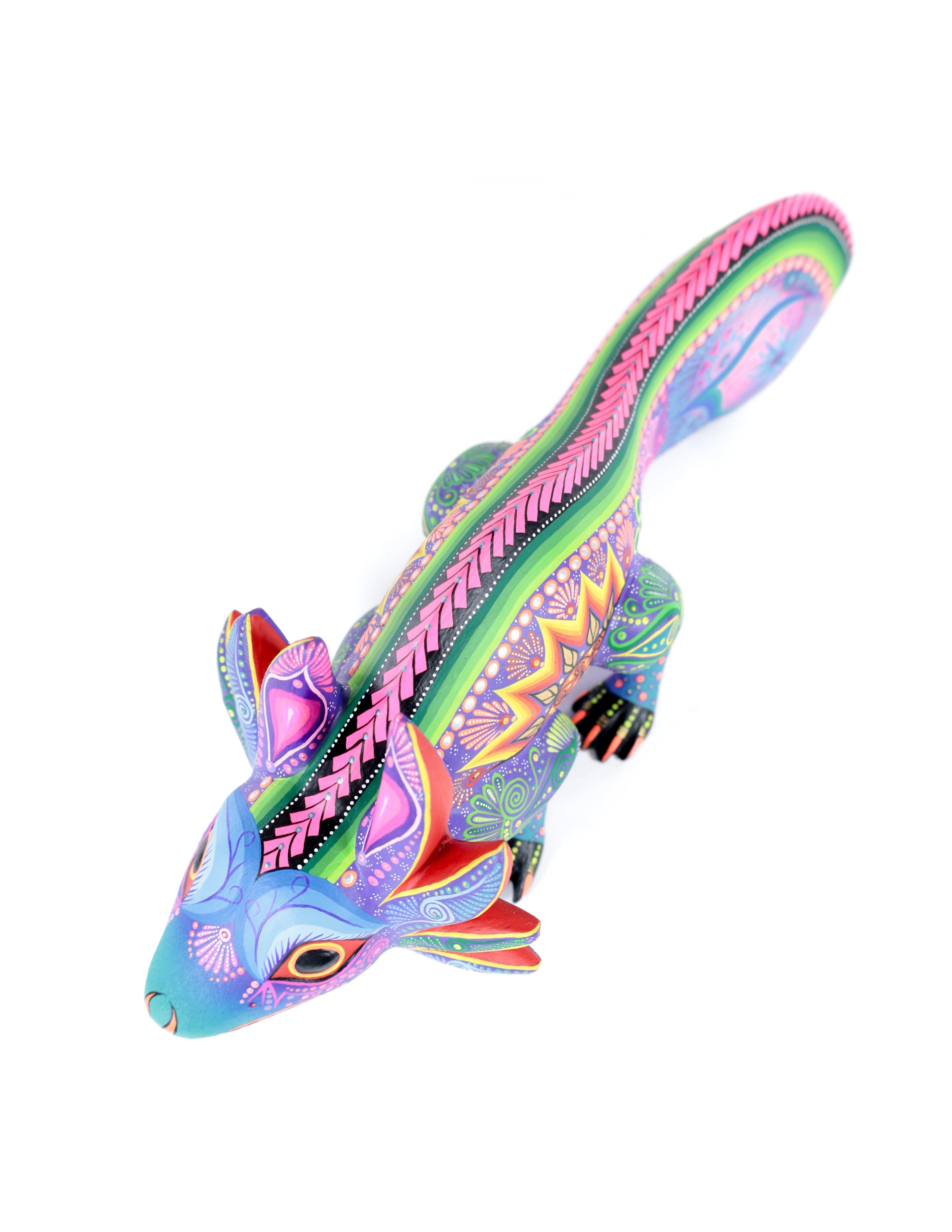 Ajolote Alebrije | Oaxacan Hand-Painted Copal Wood Carving | Magia Mexica
