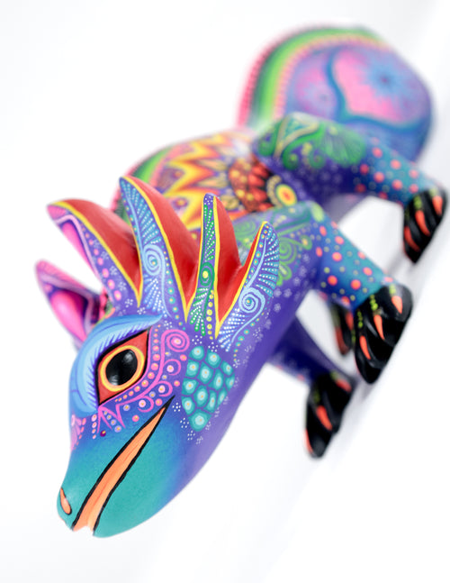 Ajolote Alebrije | Oaxacan Hand-Painted Copal Wood Carving | Magia Mexica
