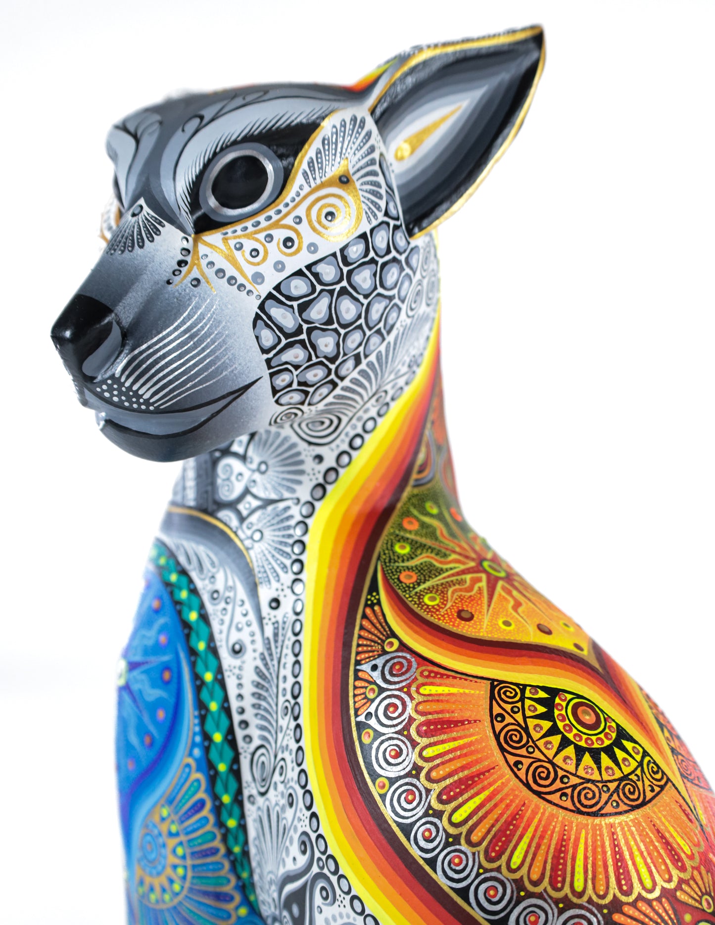 Pantera Alebrije | Oaxacan Hand-Painted Copal Wood Carving | Magia Mexica